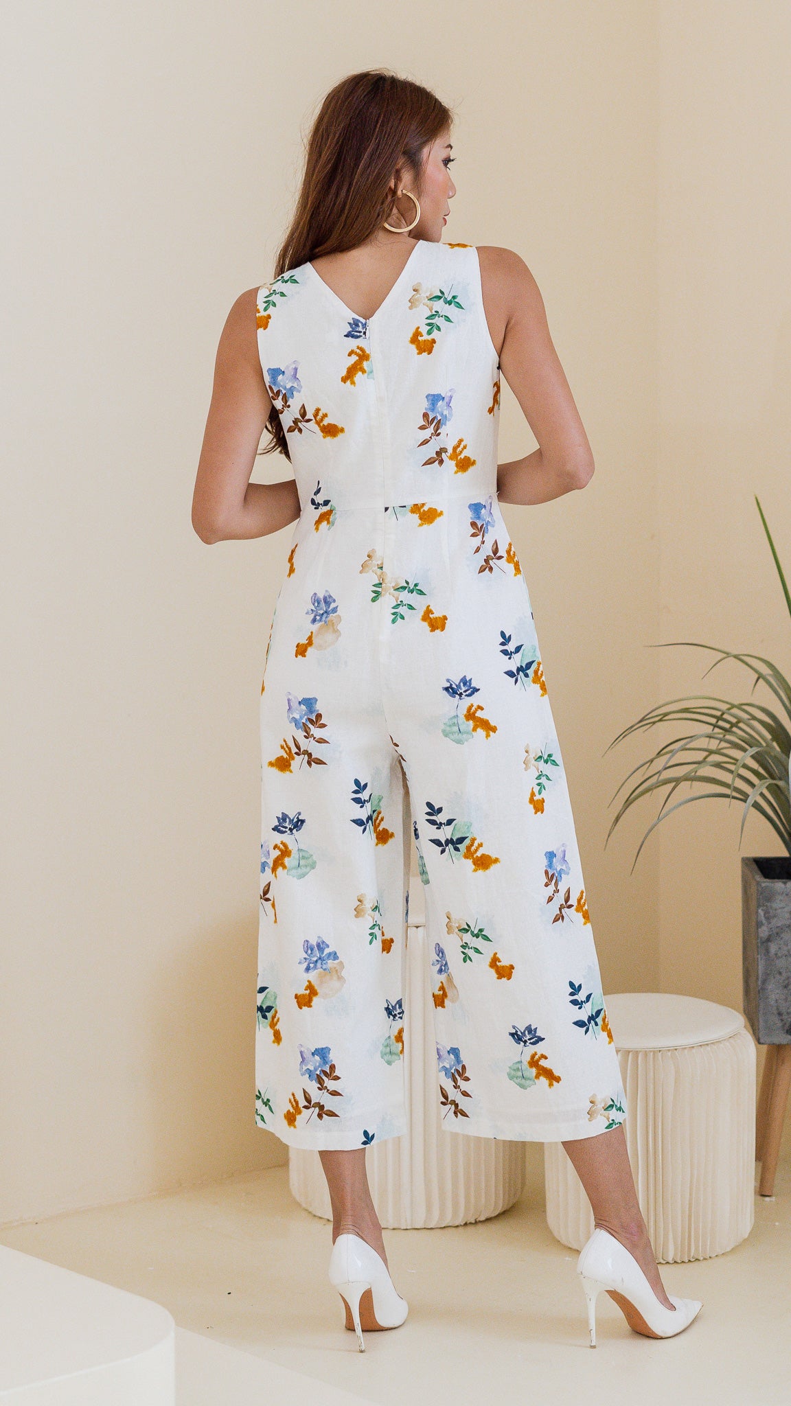 Leaps & Bounds Maxi Linen Jumpsuit in White