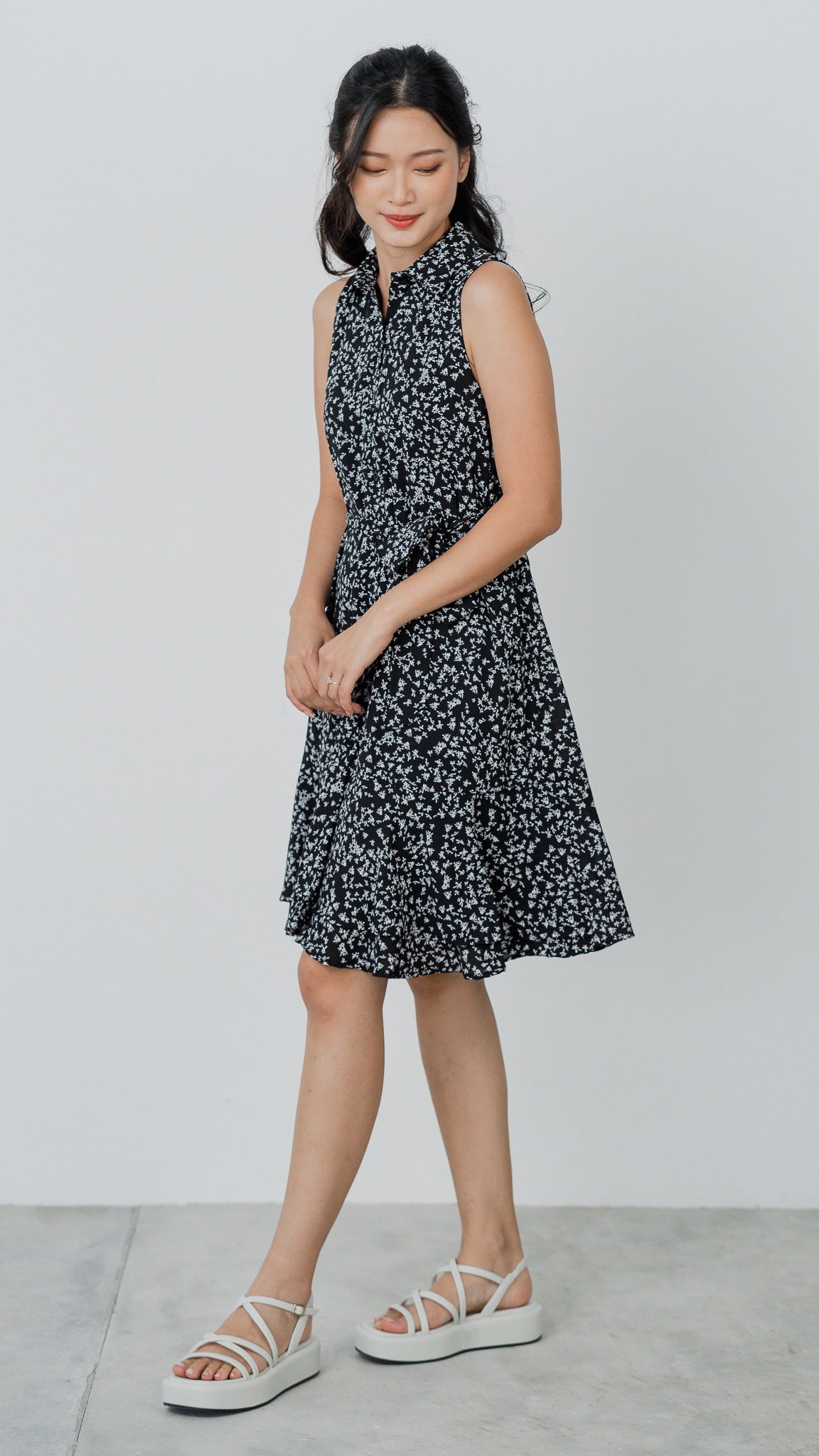 Jasmine Floral Tiered Dress in Black [ONLINE ONLY]