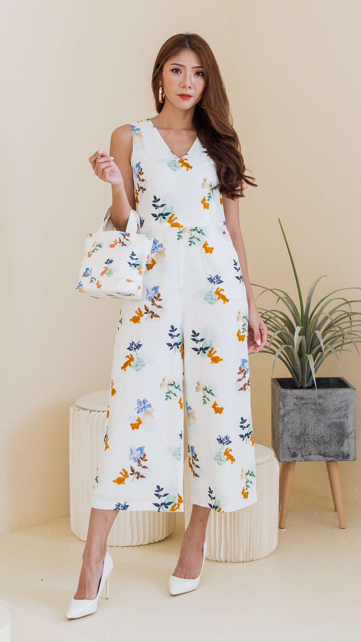 Leaps & Bounds Maxi Linen Jumpsuit in White