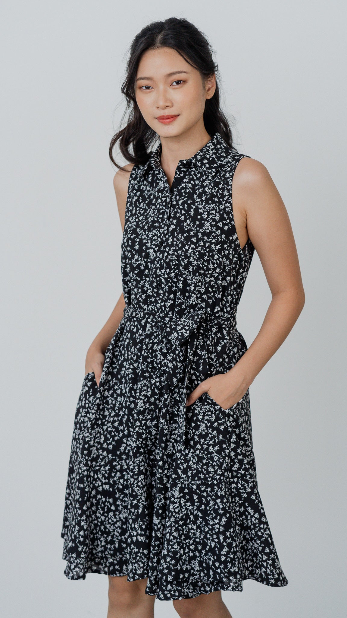 Jasmine Floral Tiered Dress in Black [ONLINE ONLY]