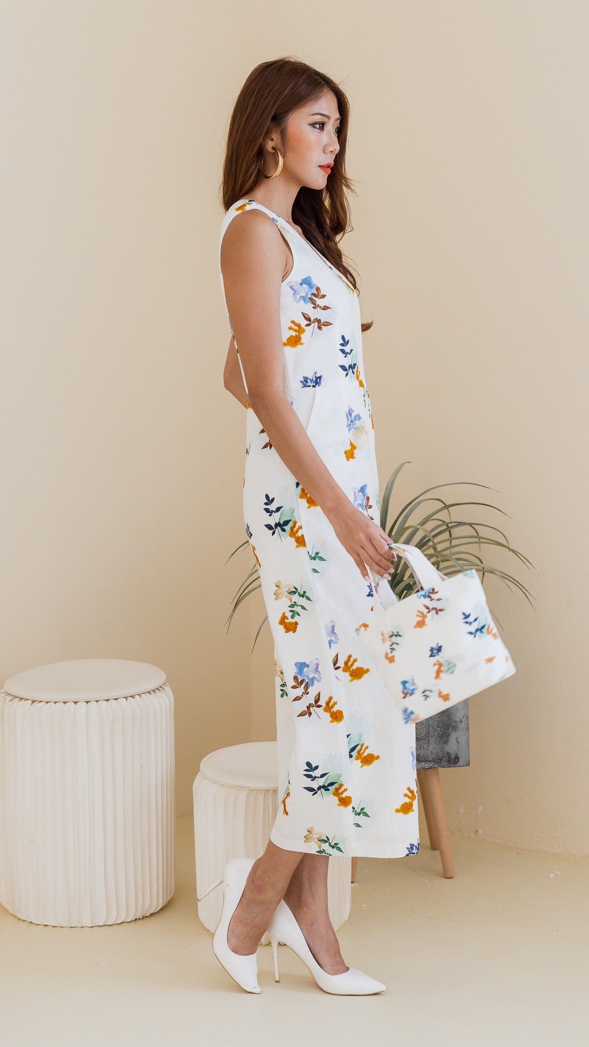 Leaps & Bounds Maxi Linen Jumpsuit in White