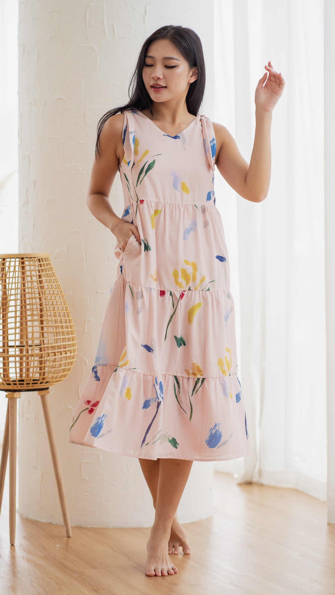 Wildflowers Tiered Two-Way Dress in Pink [ONLINE ONLY]