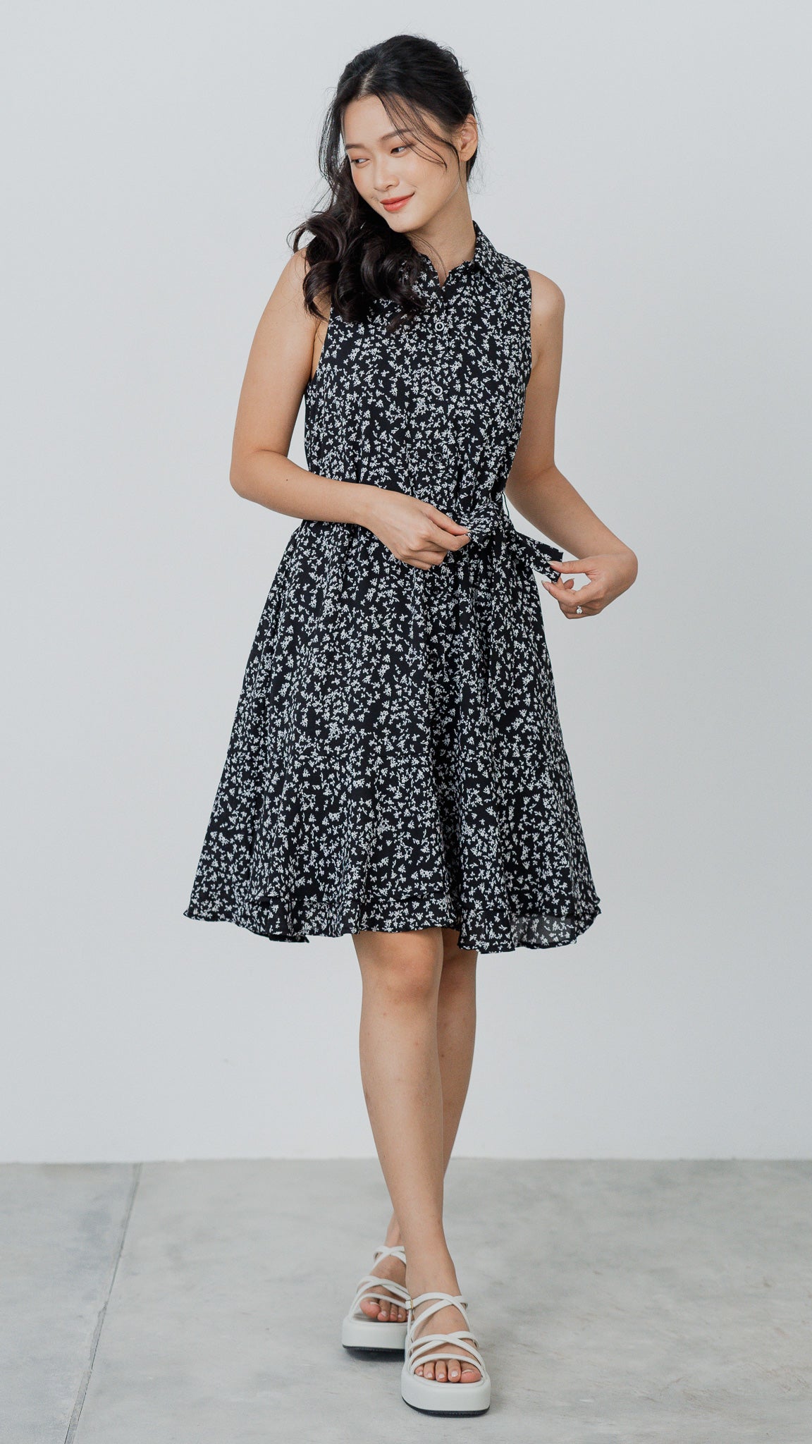Jasmine Floral Tiered Dress in Black [ONLINE ONLY]