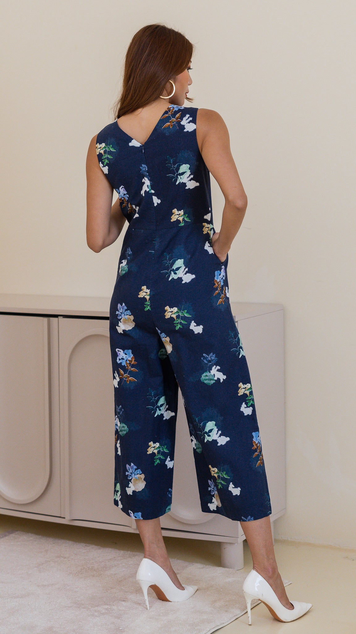 Leaps & Bounds Maxi Linen Jumpsuit in Navy
