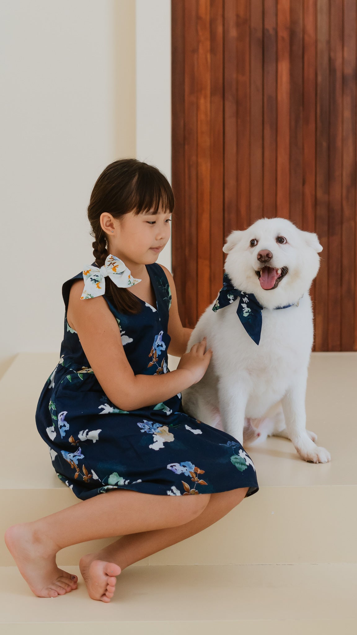 Leaps & Bounds Kids' Linen Dress in Navy