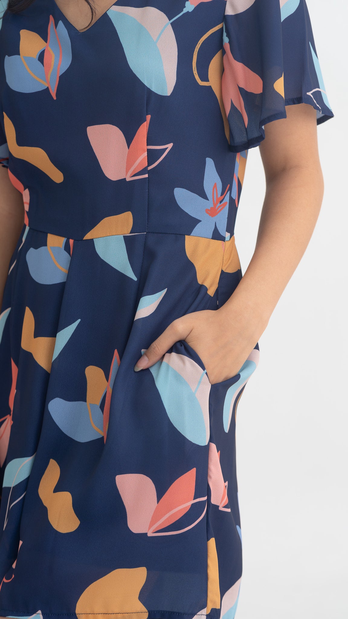 Sophie's Summer Sleeved Playsuit in Navy [ONLINE ONLY]