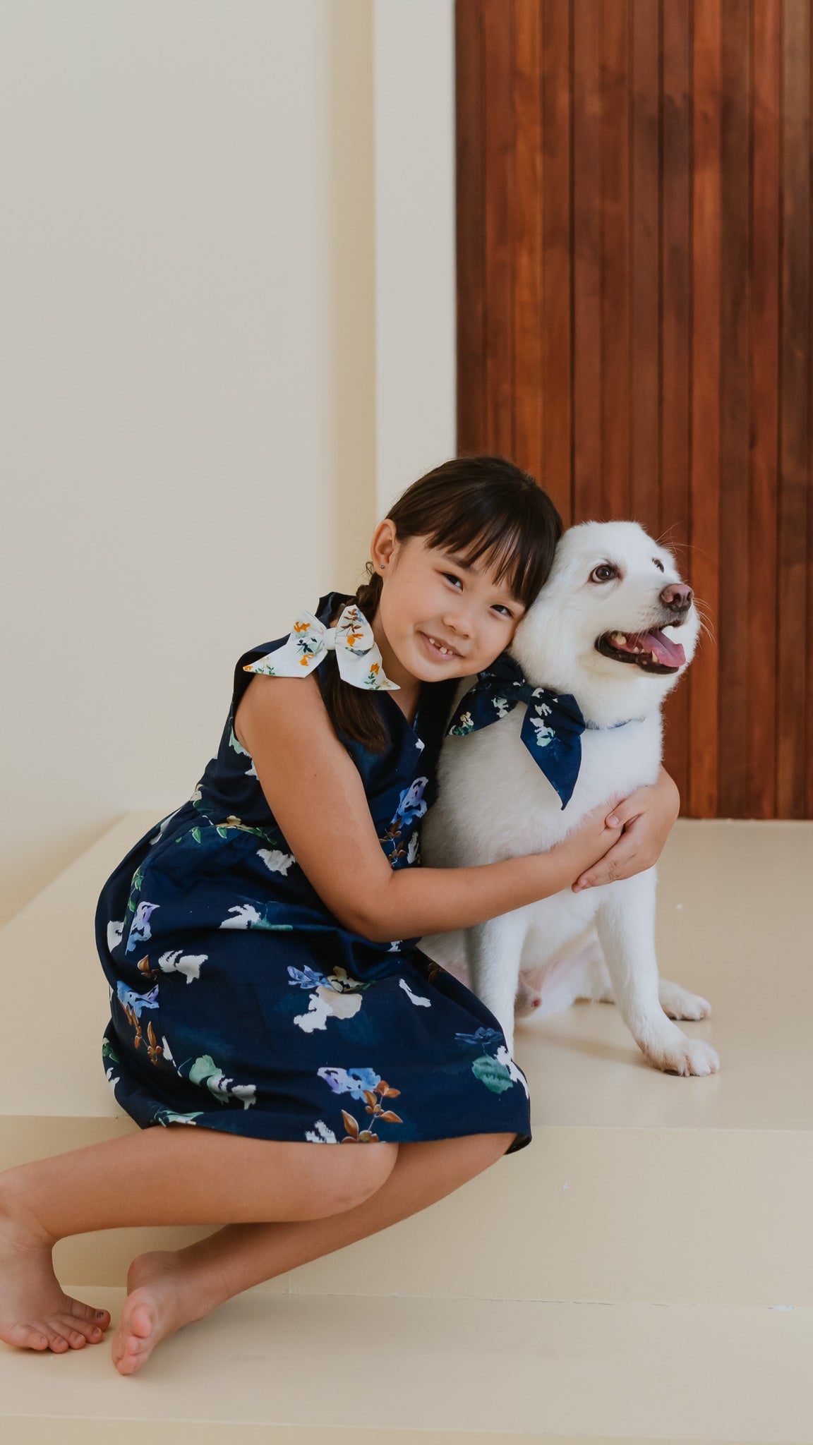 Leaps & Bounds Kids' Linen Dress in Navy