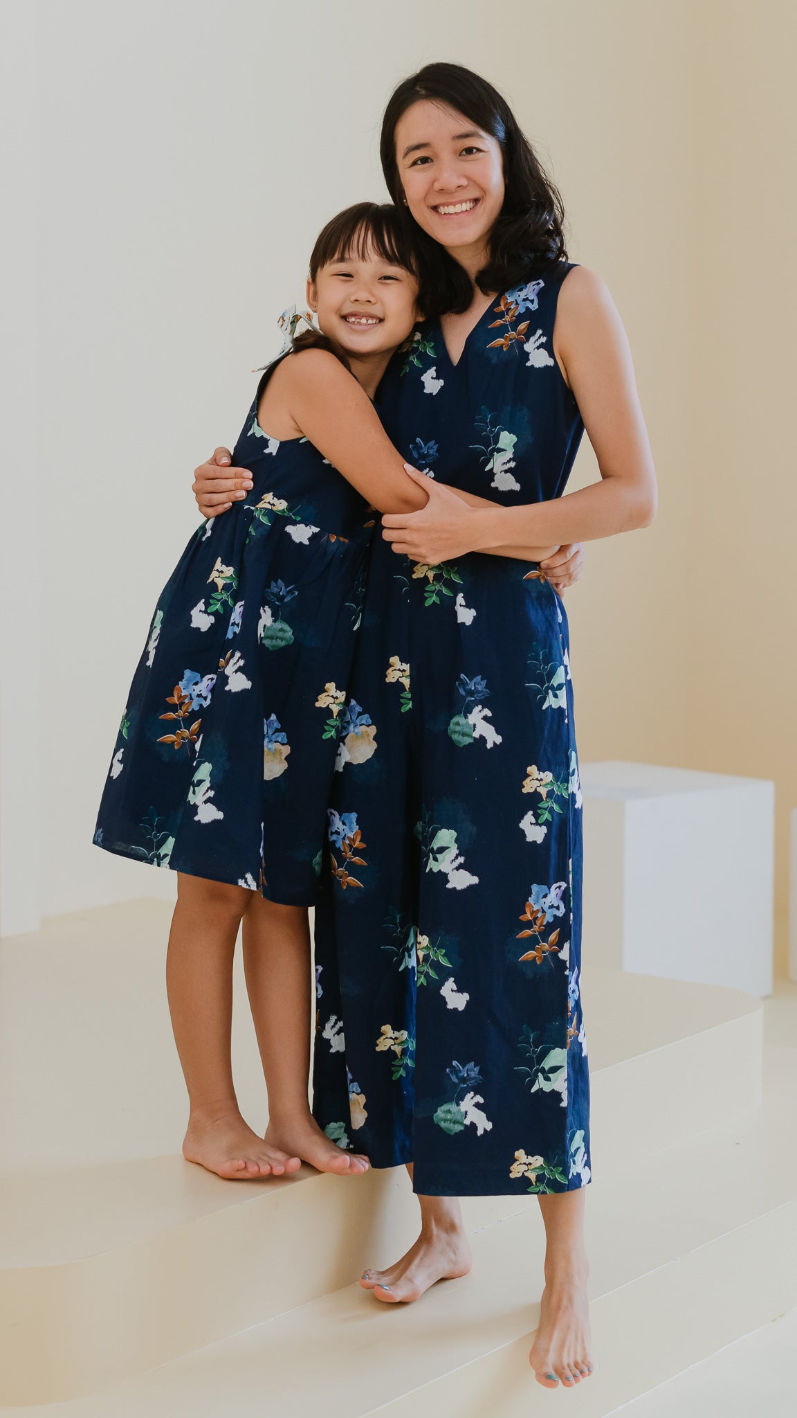 Leaps & Bounds Kids' Linen Dress in Navy