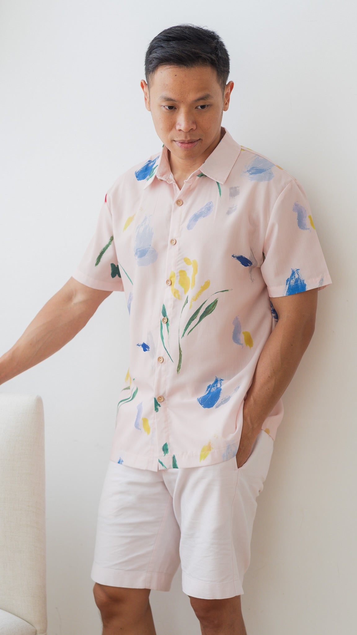 Wildflowers Men's Shirt in Pink [ONLINE ONLY]