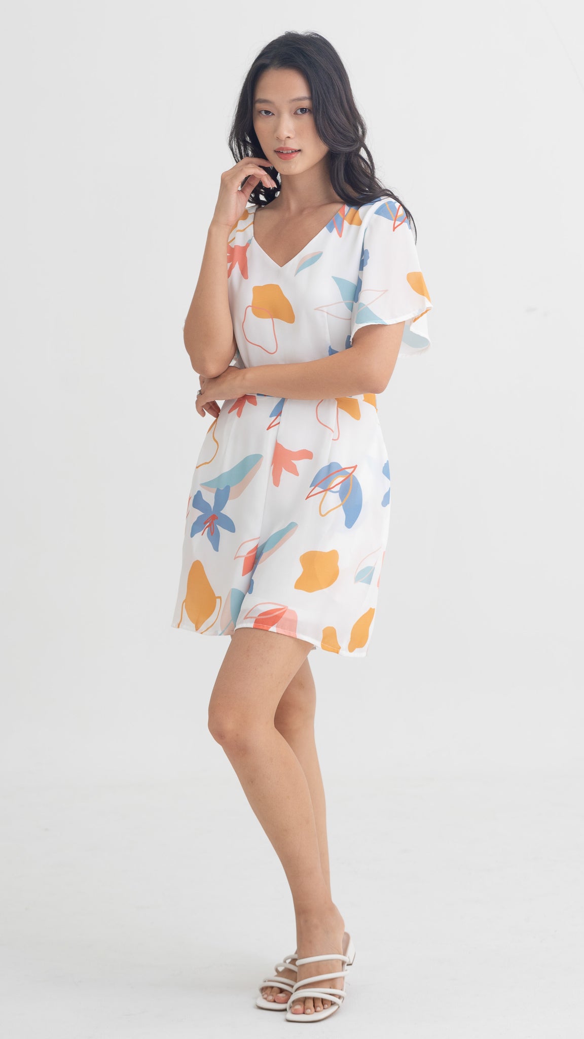 Sophie's Summer Sleeved Playsuit in White [ONLINE ONLY]