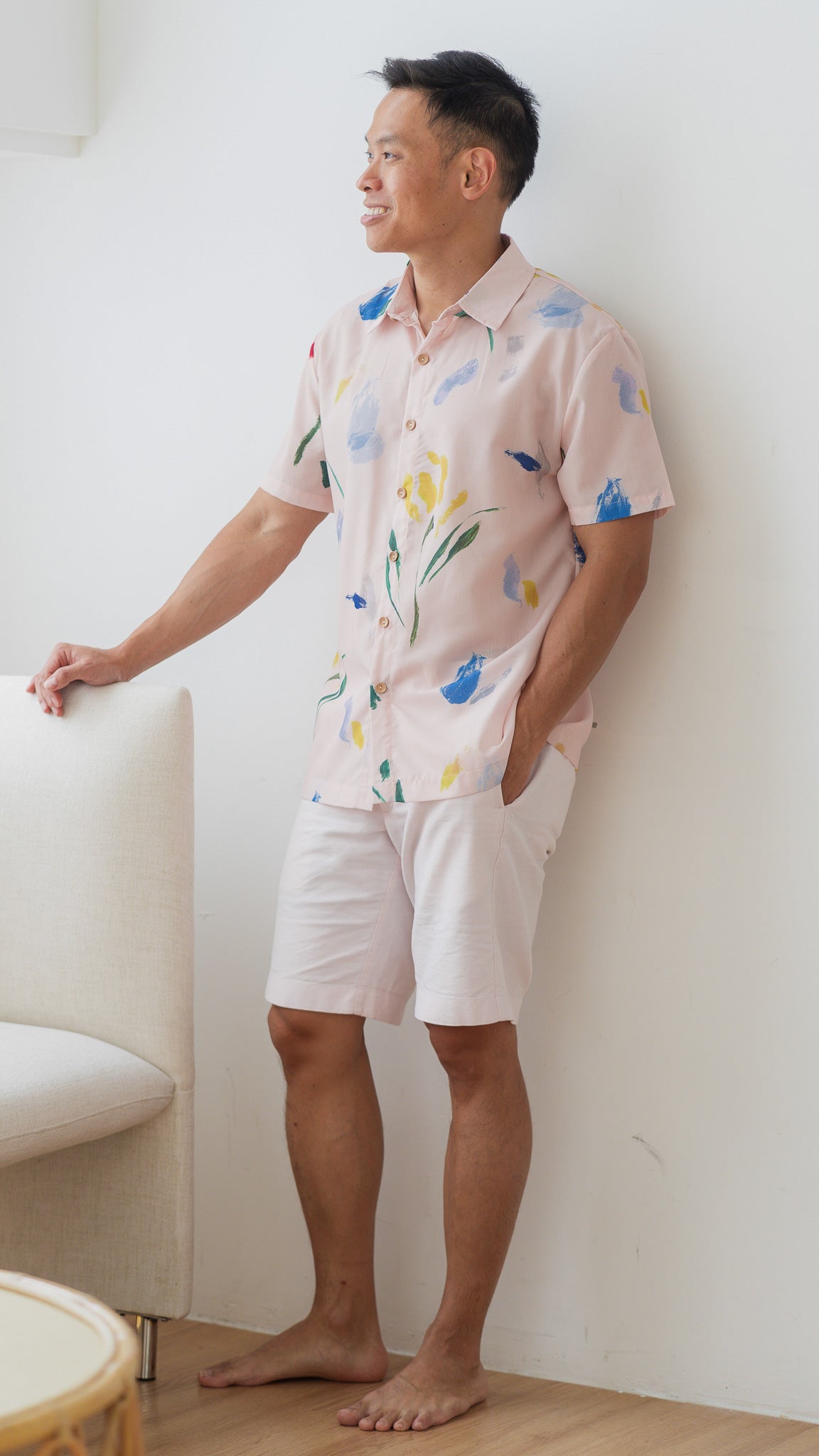 Wildflowers Men's Shirt in Pink [ONLINE ONLY]