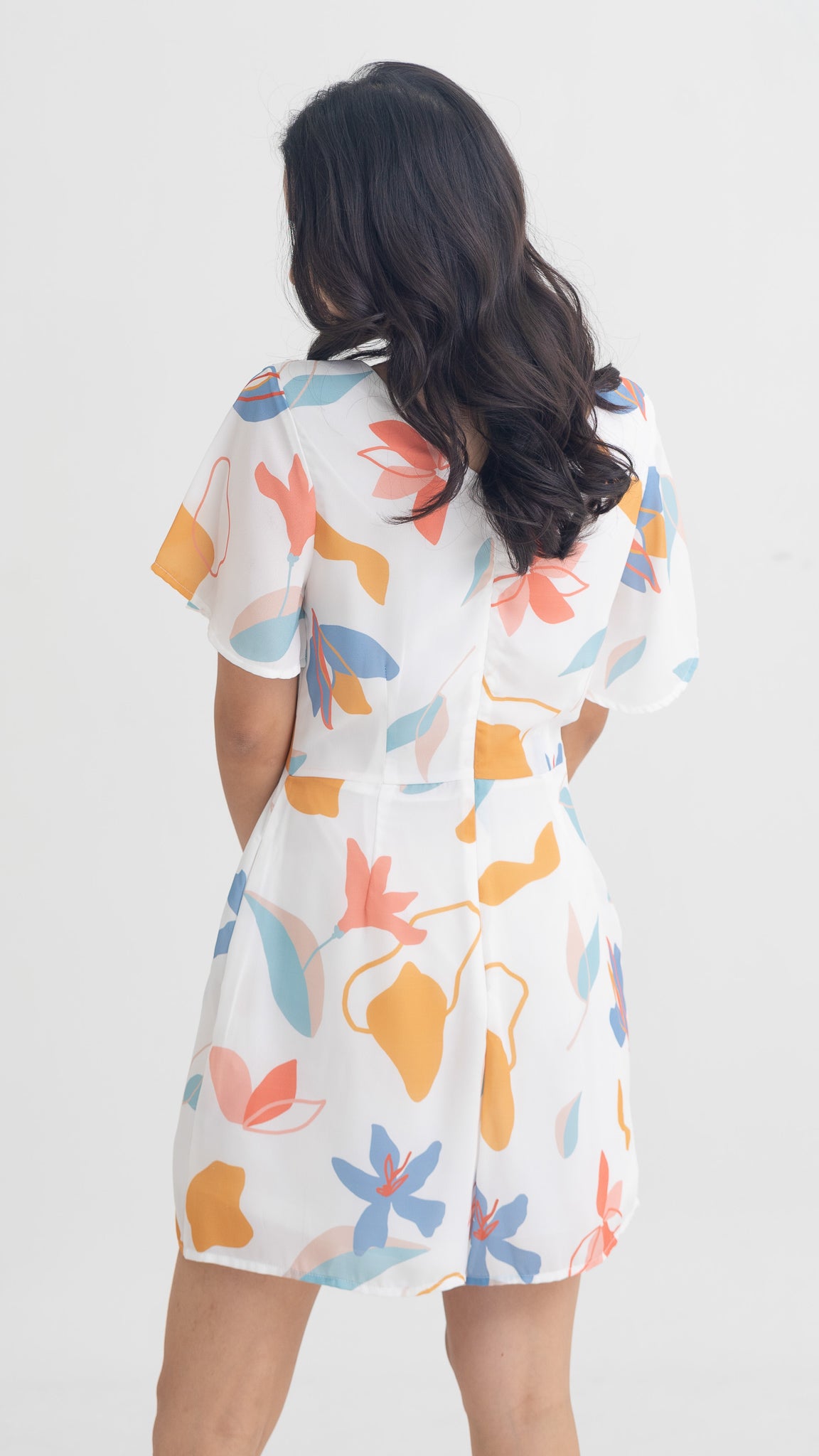 Sophie's Summer Sleeved Playsuit in White [ONLINE ONLY]