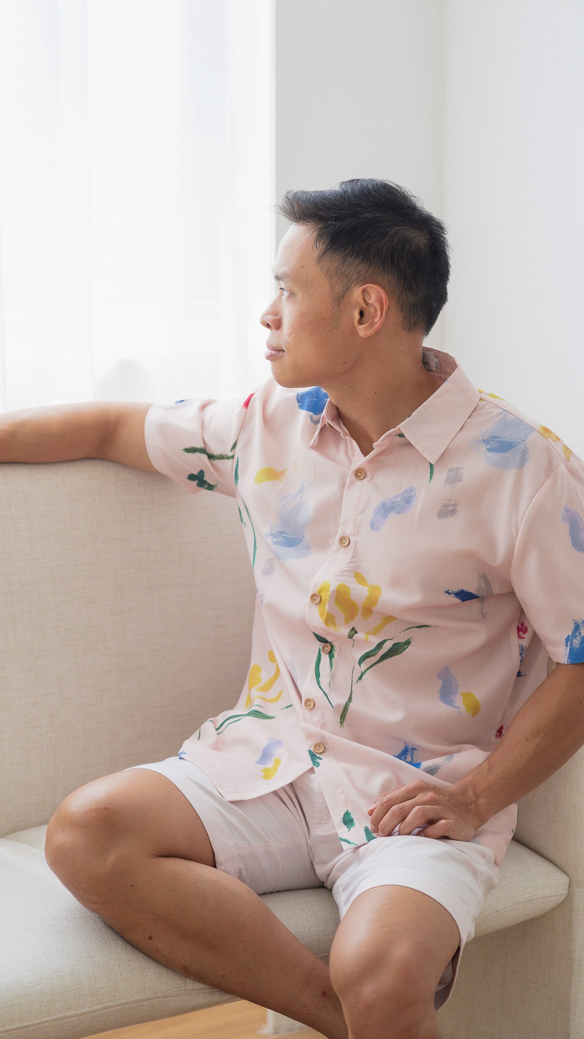 Wildflowers Men's Shirt in Pink [ONLINE ONLY]