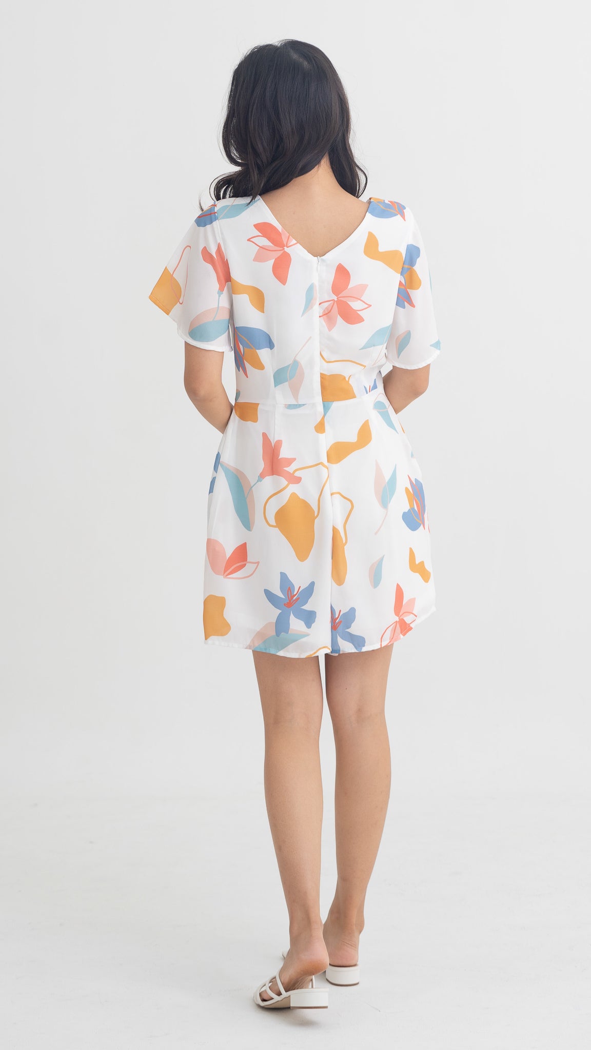 Sophie's Summer Sleeved Playsuit in White [ONLINE ONLY]