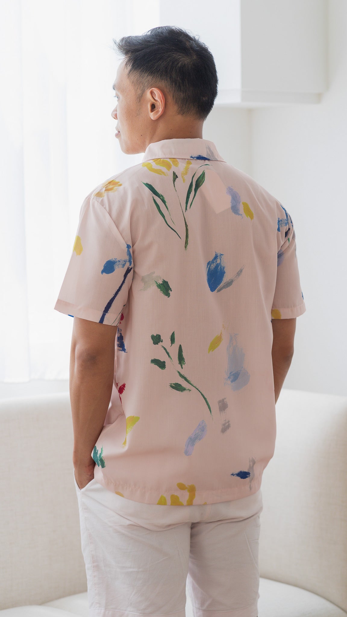 Wildflowers Men's Shirt in Pink [ONLINE ONLY]