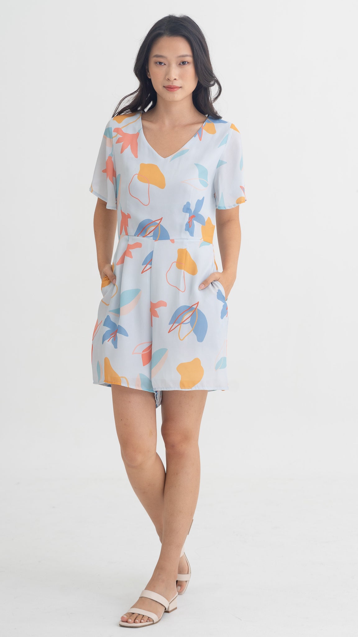 Sophie's Summer Sleeved Playsuit in Pastel [ONLINE ONLY]