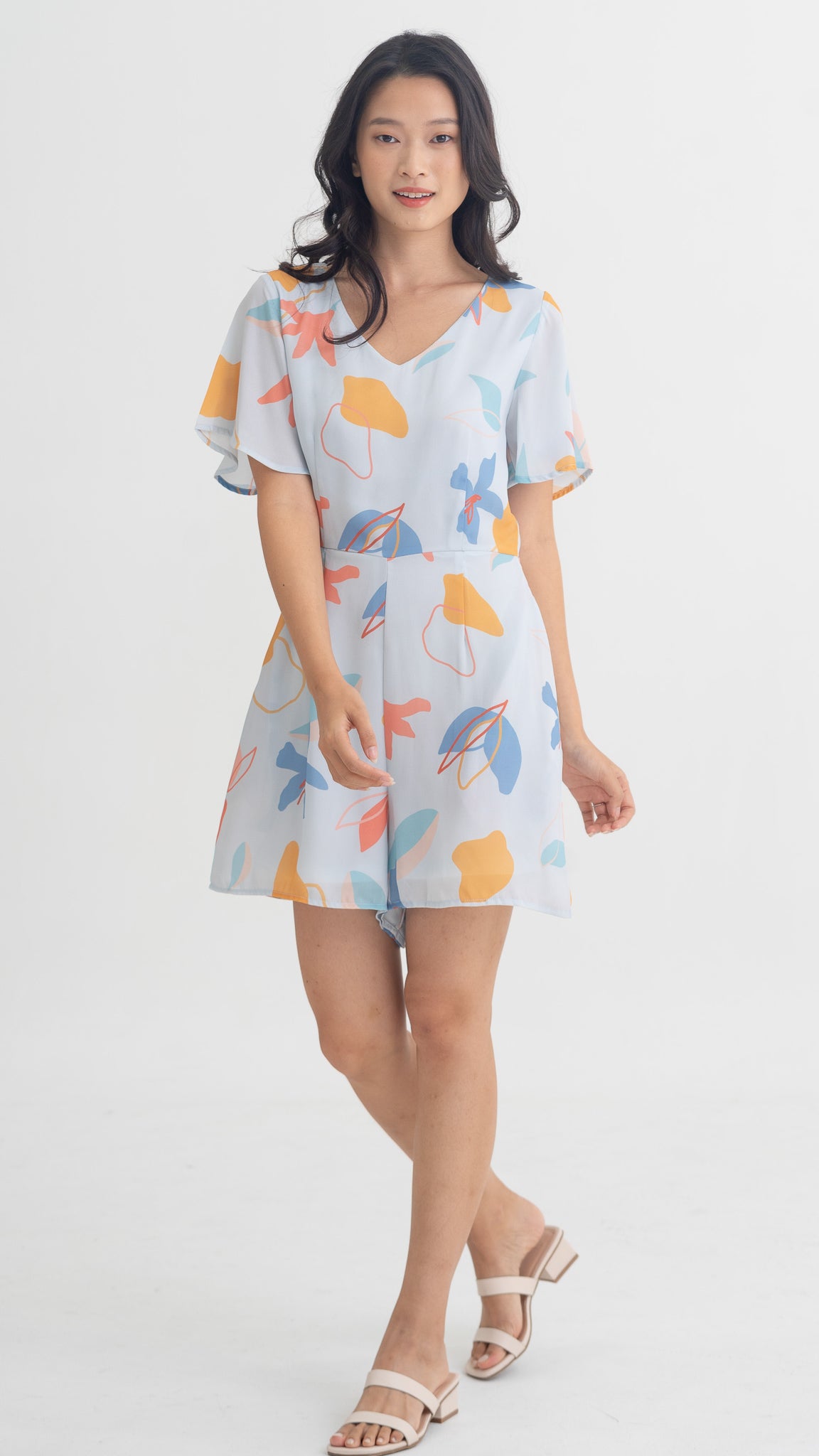 Sophie's Summer Sleeved Playsuit in Pastel [ONLINE ONLY]