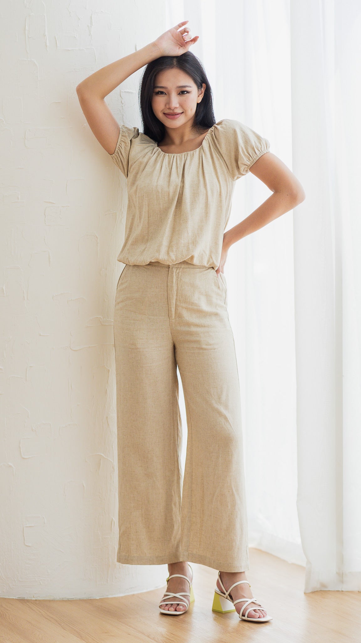 In Your Element Linen Long Pants in Linen Gray [ONLINE ONLY]