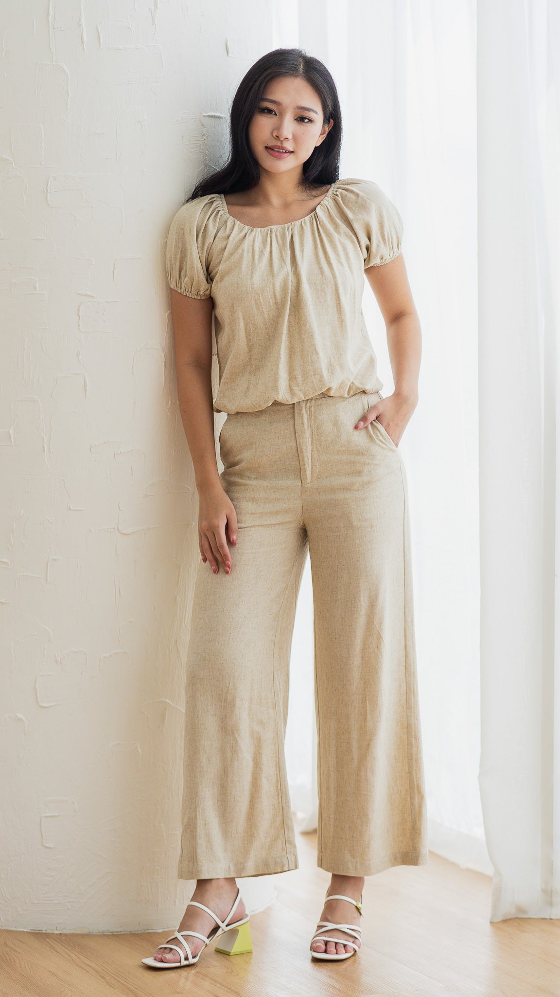 In Your Element Linen Long Pants in Linen Gray [ONLINE ONLY]