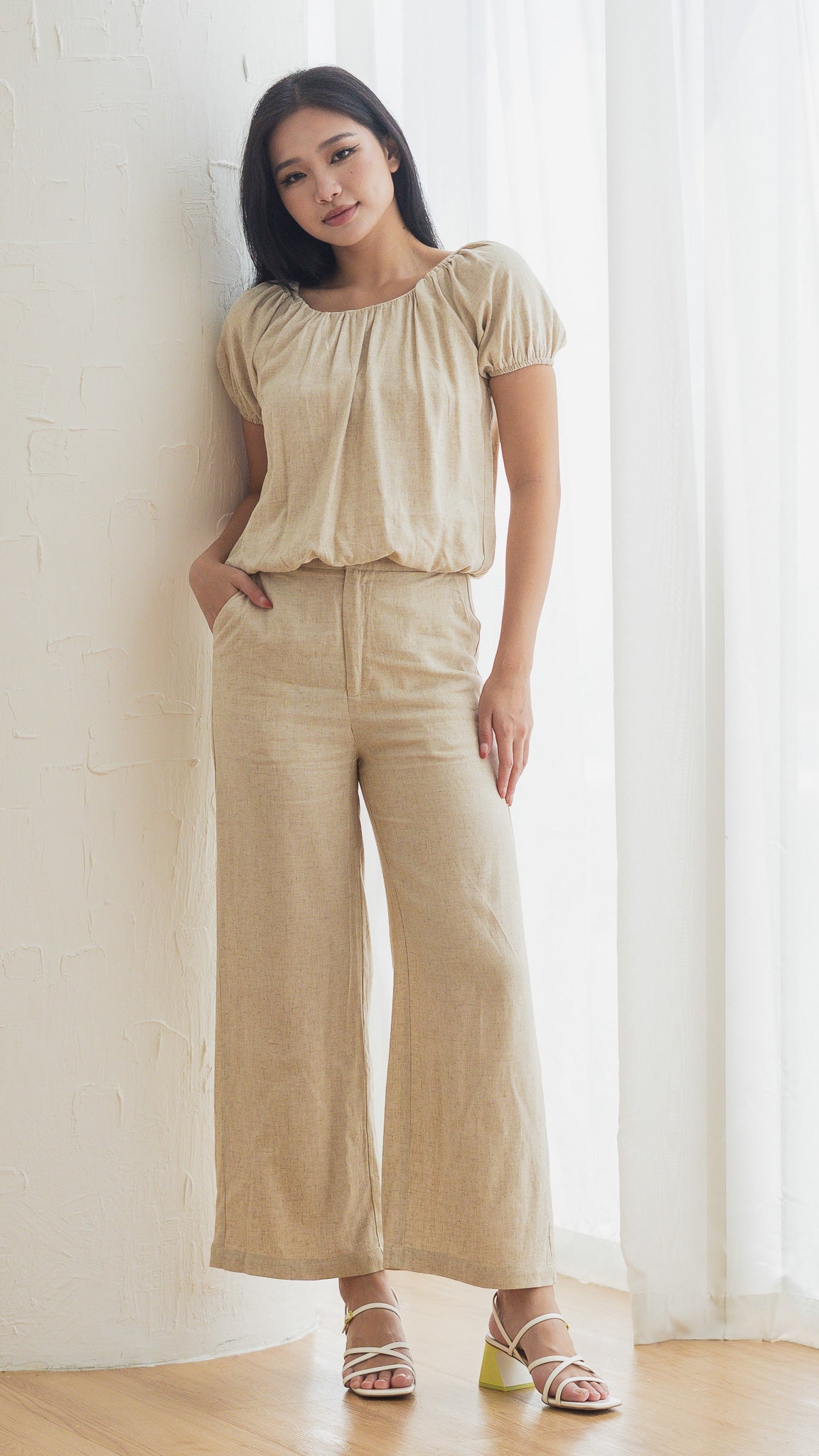In Your Element Linen Long Pants in Linen Gray [ONLINE ONLY]