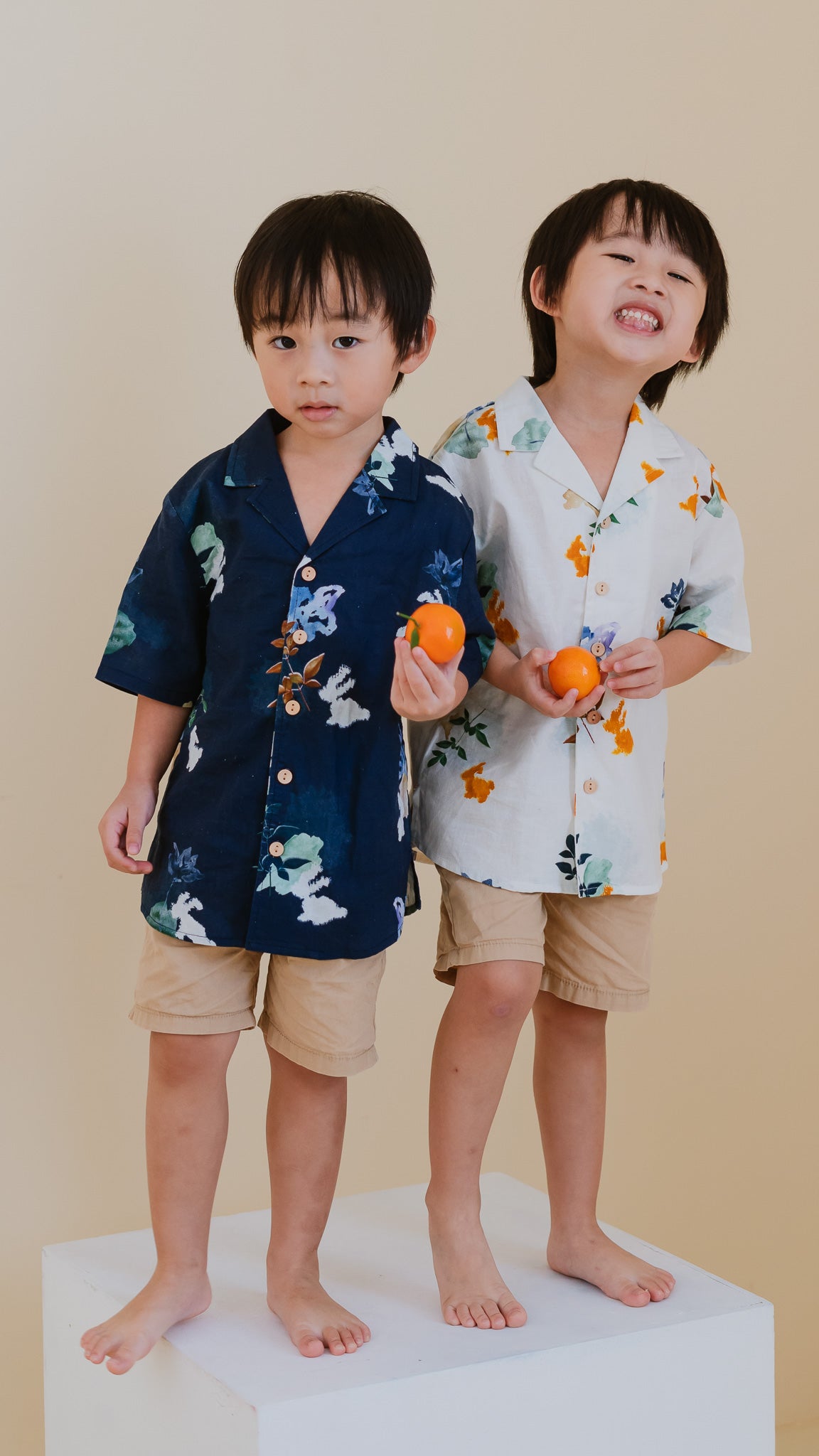 Leaps & Bounds Kids' Camp Collar Linen Shirt in White