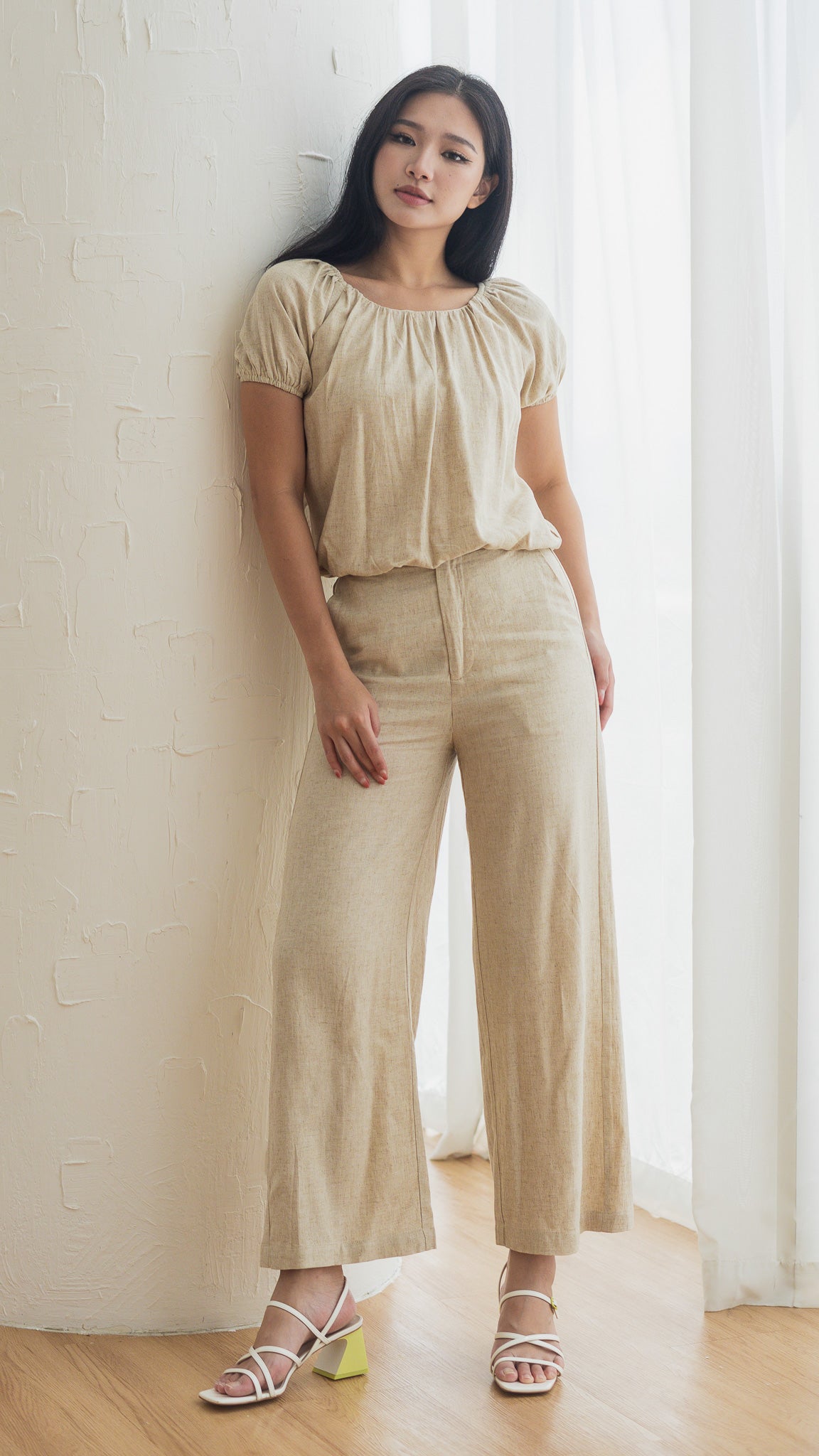 In Your Element Linen Long Pants in Linen Gray [ONLINE ONLY]