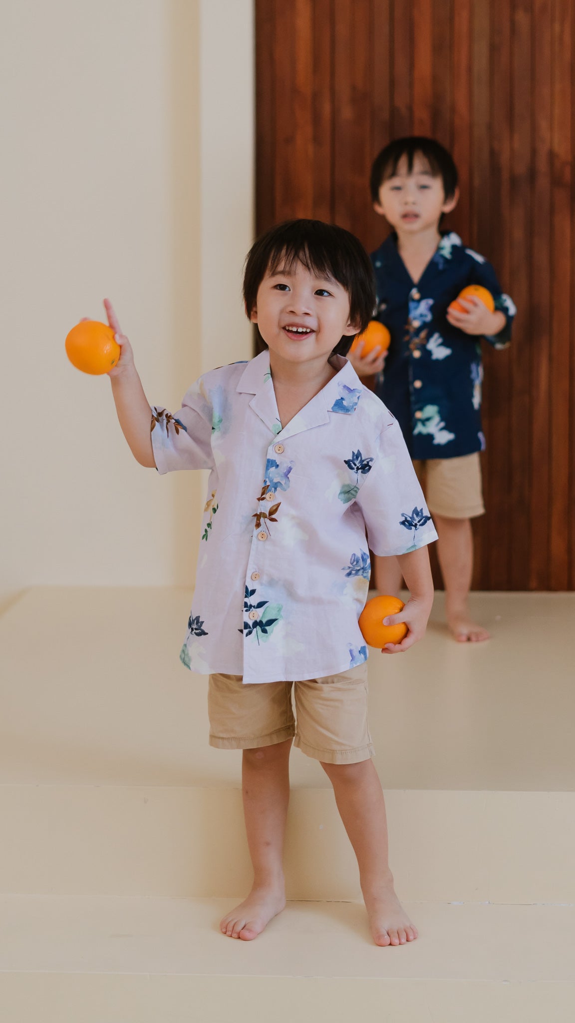 Leaps & Bounds Kids' Camp Collar Linen Shirt in Lilac