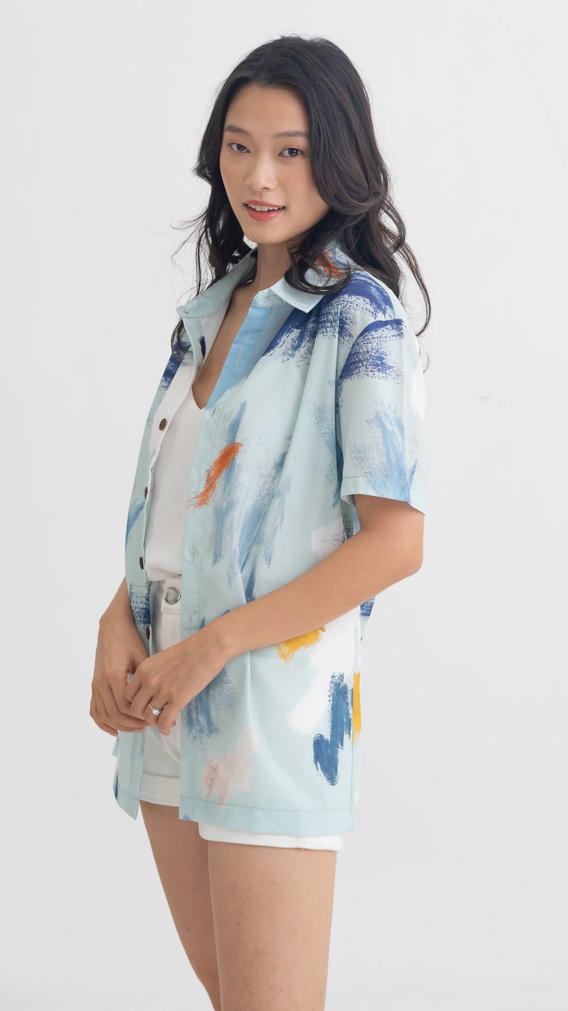 If I Were A Painter Men's Shirt in Aqua