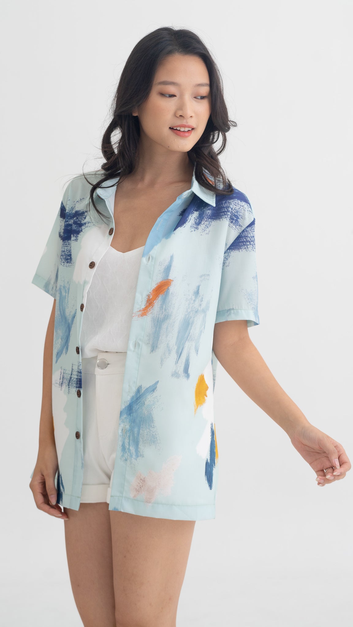 If I Were A Painter Men's Shirt in Aqua