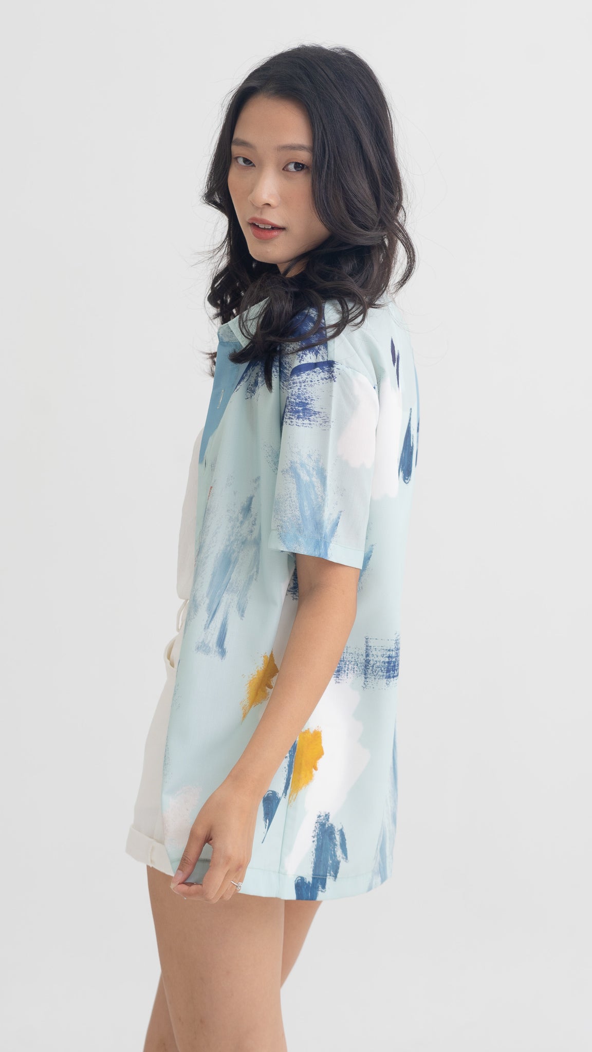 If I Were A Painter Men's Shirt in Aqua