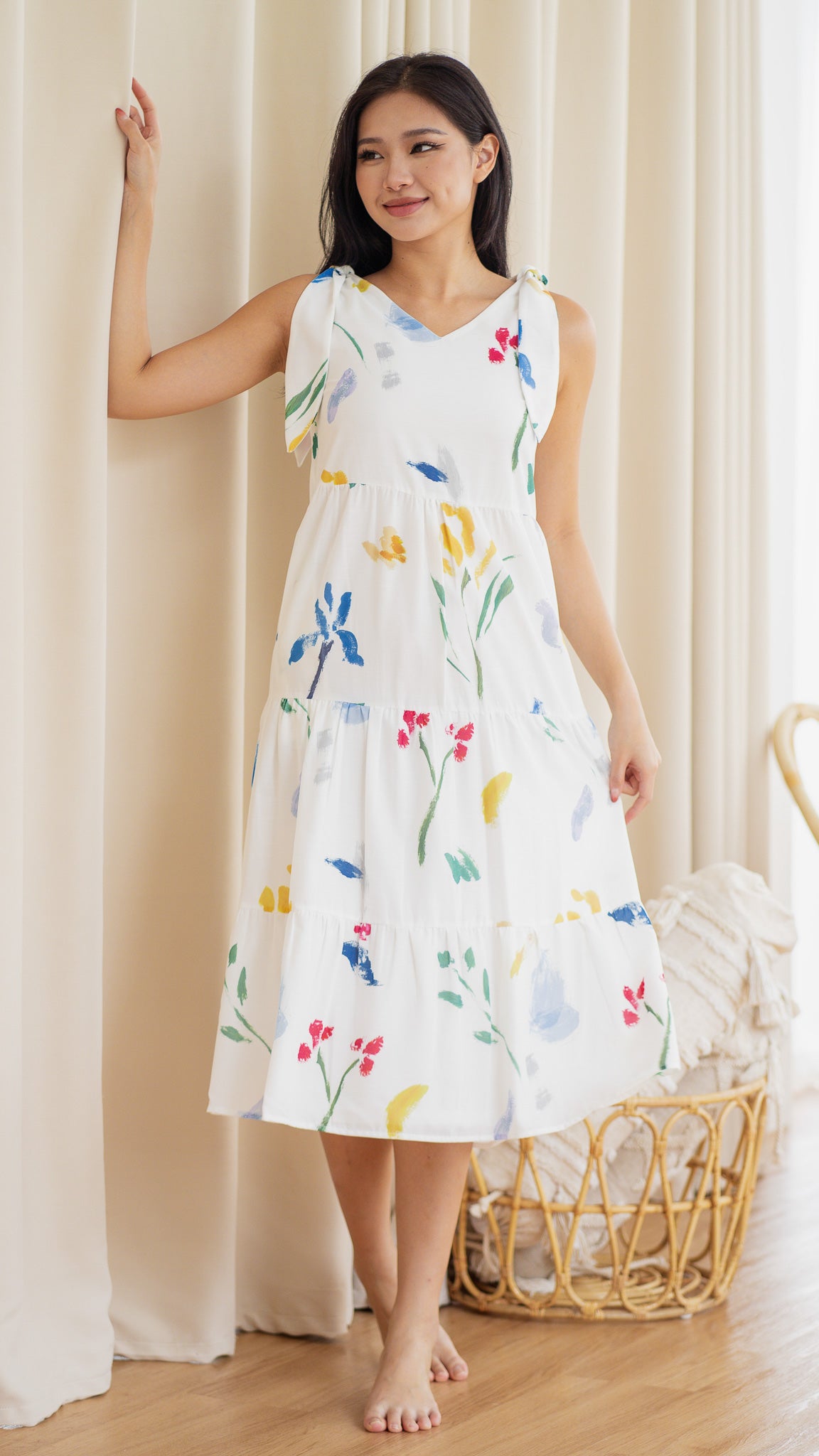 Wildflowers Tiered Two-Way Dress in White [ONLINE ONLY]
