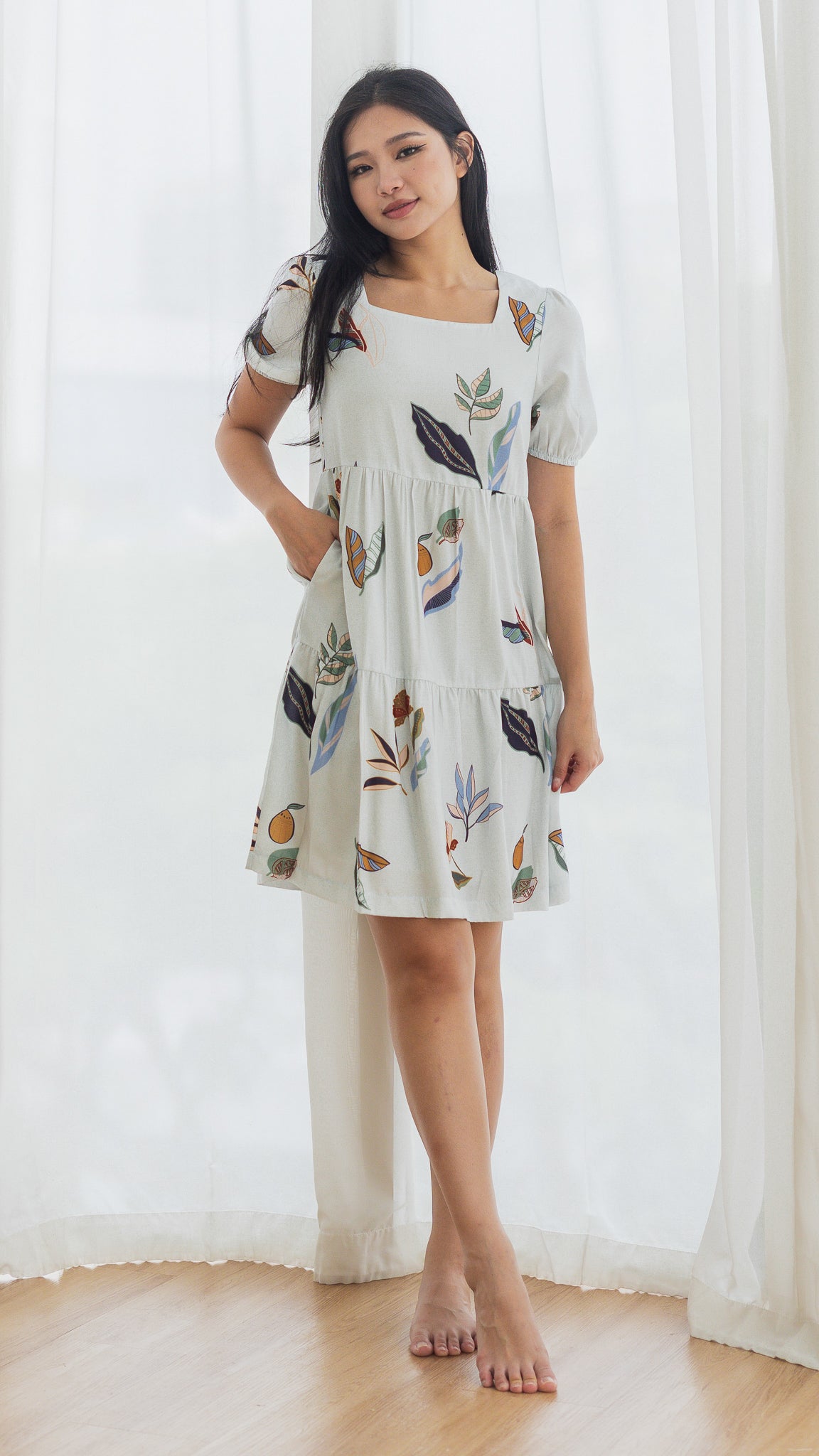 Don't Stop BeLEAFing Tiered Dress in Green [ONLINE ONLY]