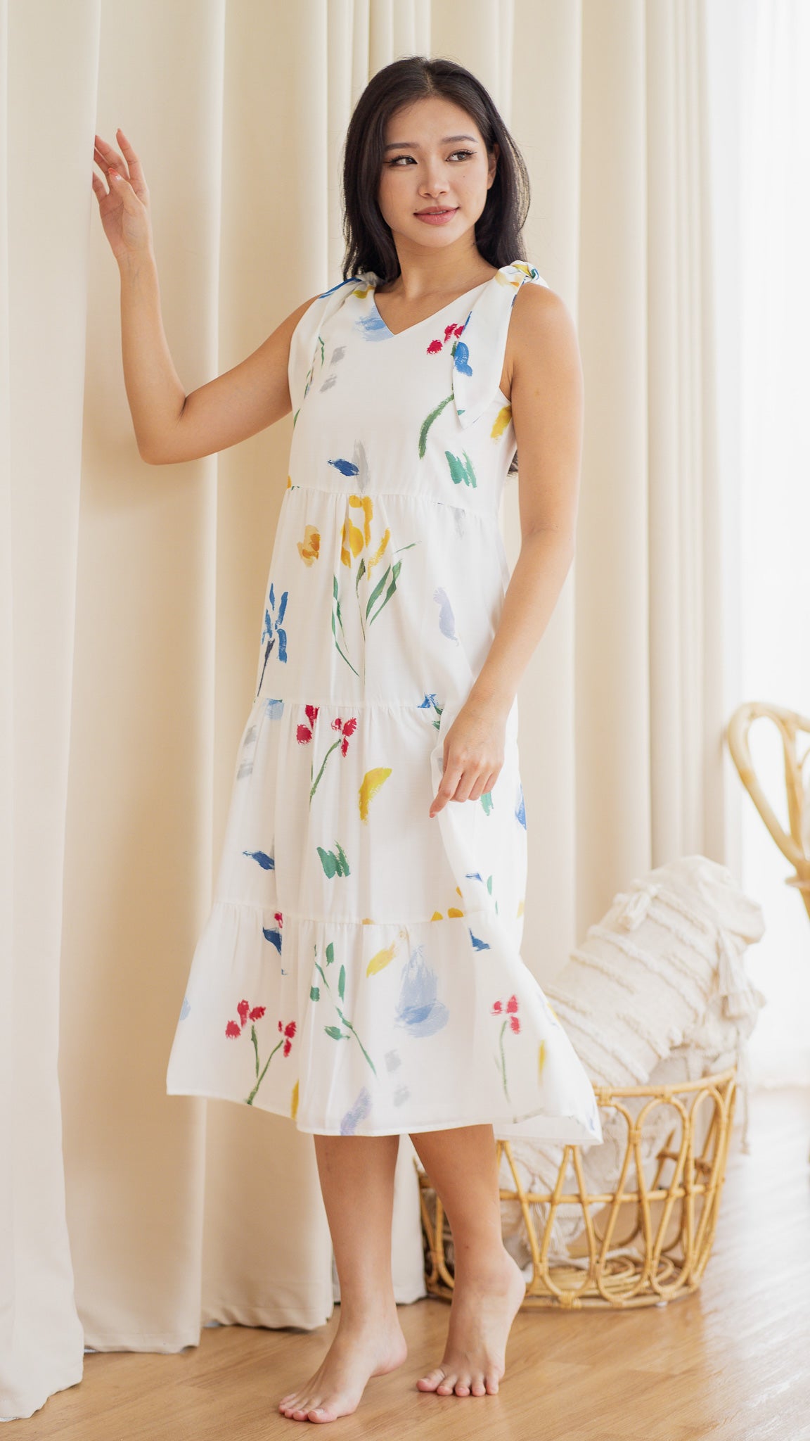 Wildflowers Tiered Two-Way Dress in White [ONLINE ONLY]