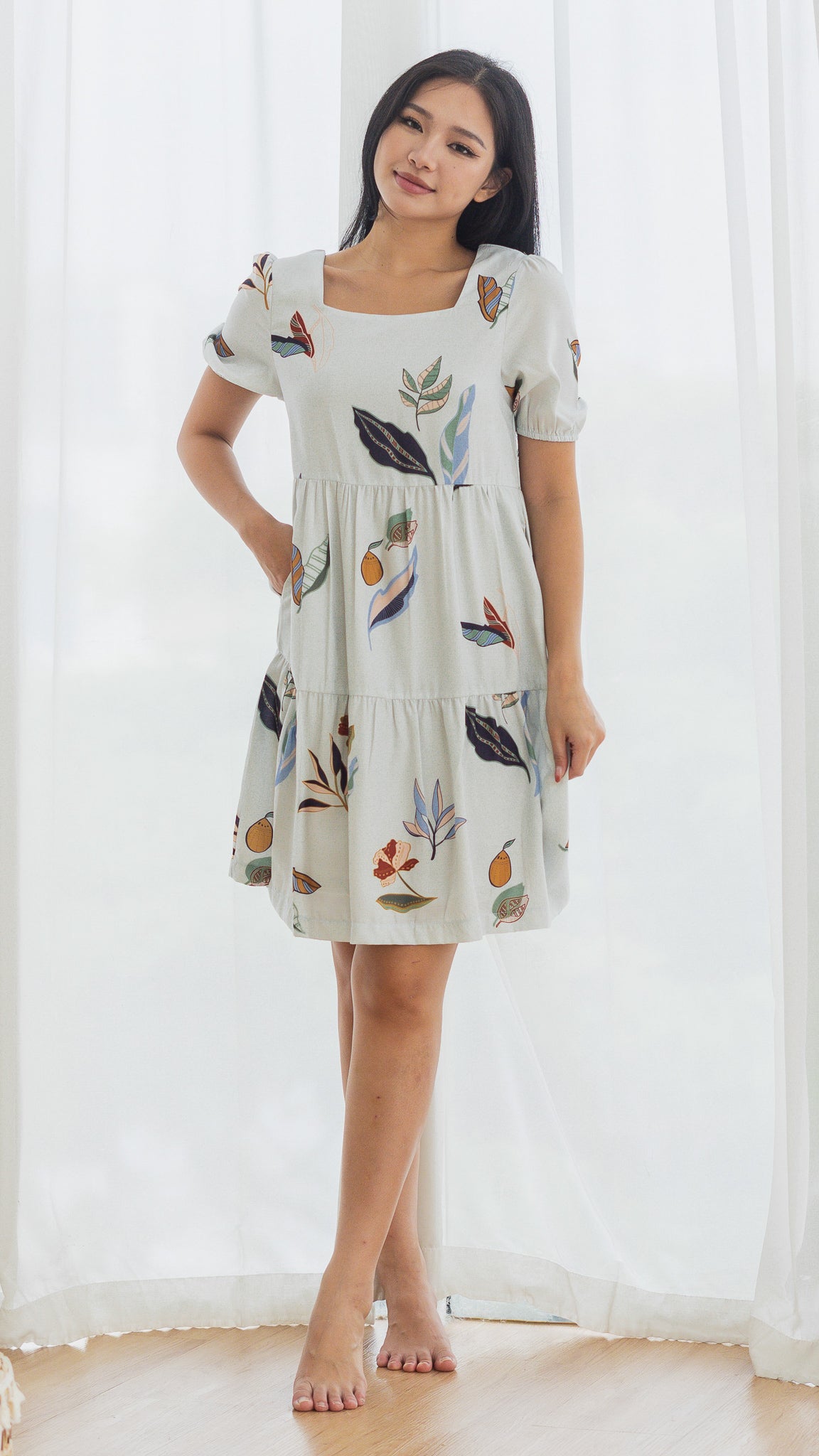 Don't Stop BeLEAFing Tiered Dress in Green [ONLINE ONLY]