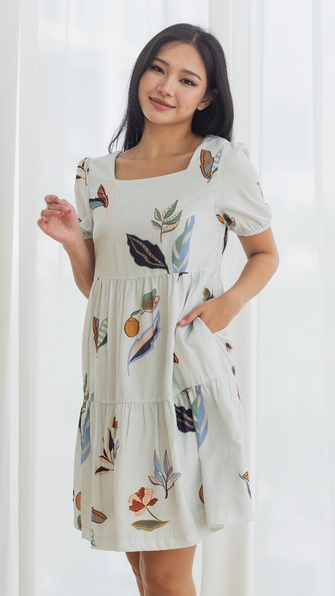 Don't Stop BeLEAFing Tiered Dress in Green [ONLINE ONLY]