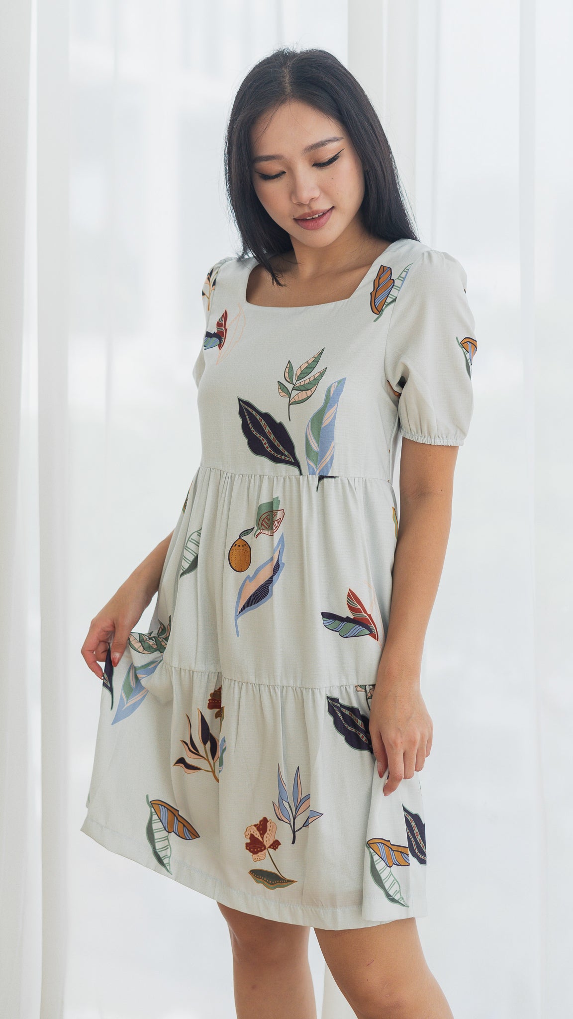 Don't Stop BeLEAFing Tiered Dress in Green [ONLINE ONLY]