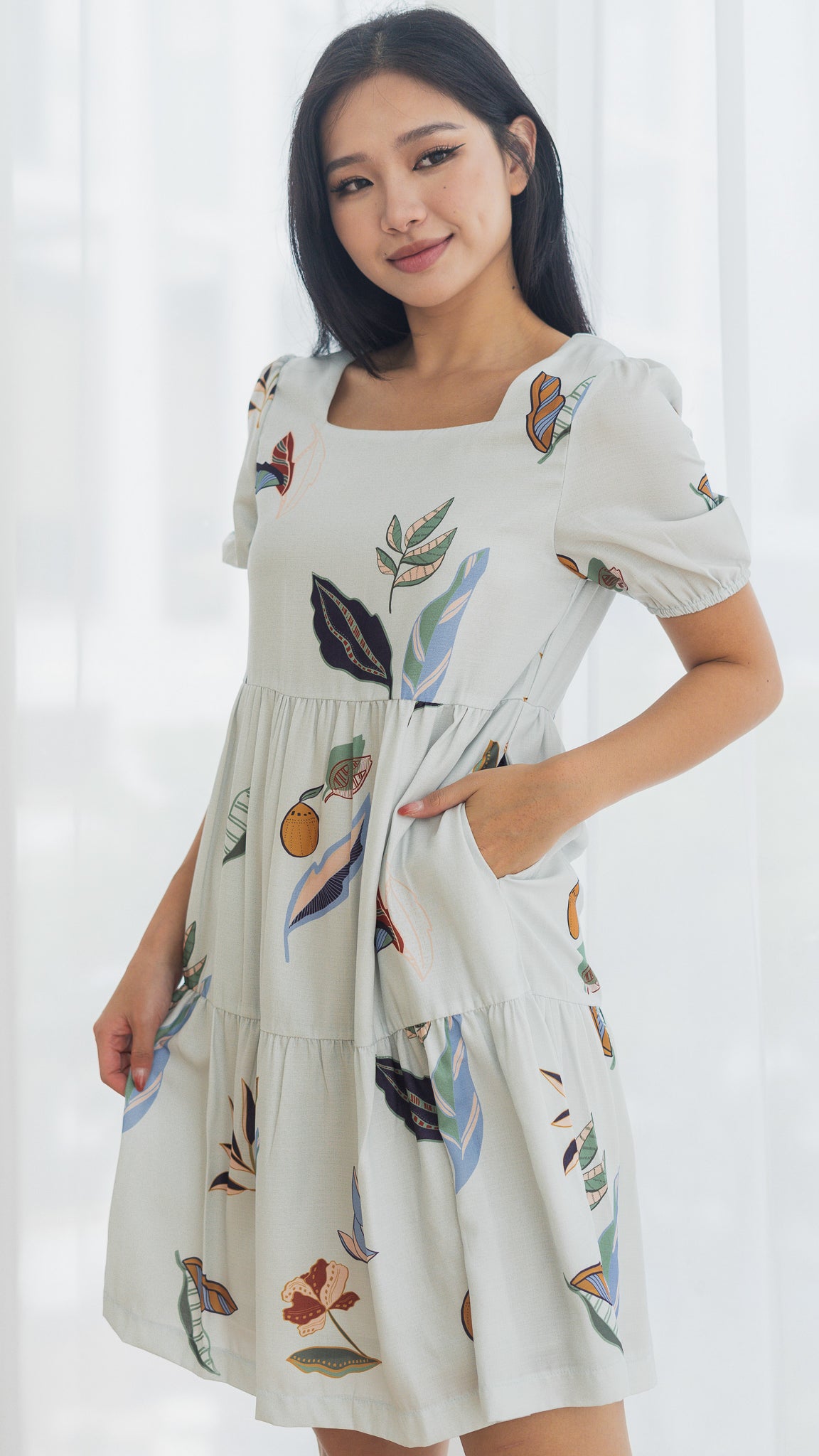 Don't Stop BeLEAFing Tiered Dress in Green [ONLINE ONLY]