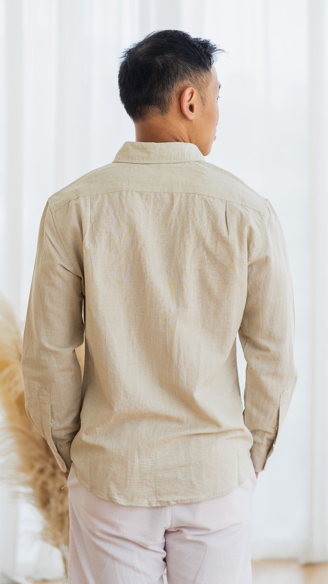 Good Vibes Men's Linen Shirt in Linen Gray [ONLINE ONLY]