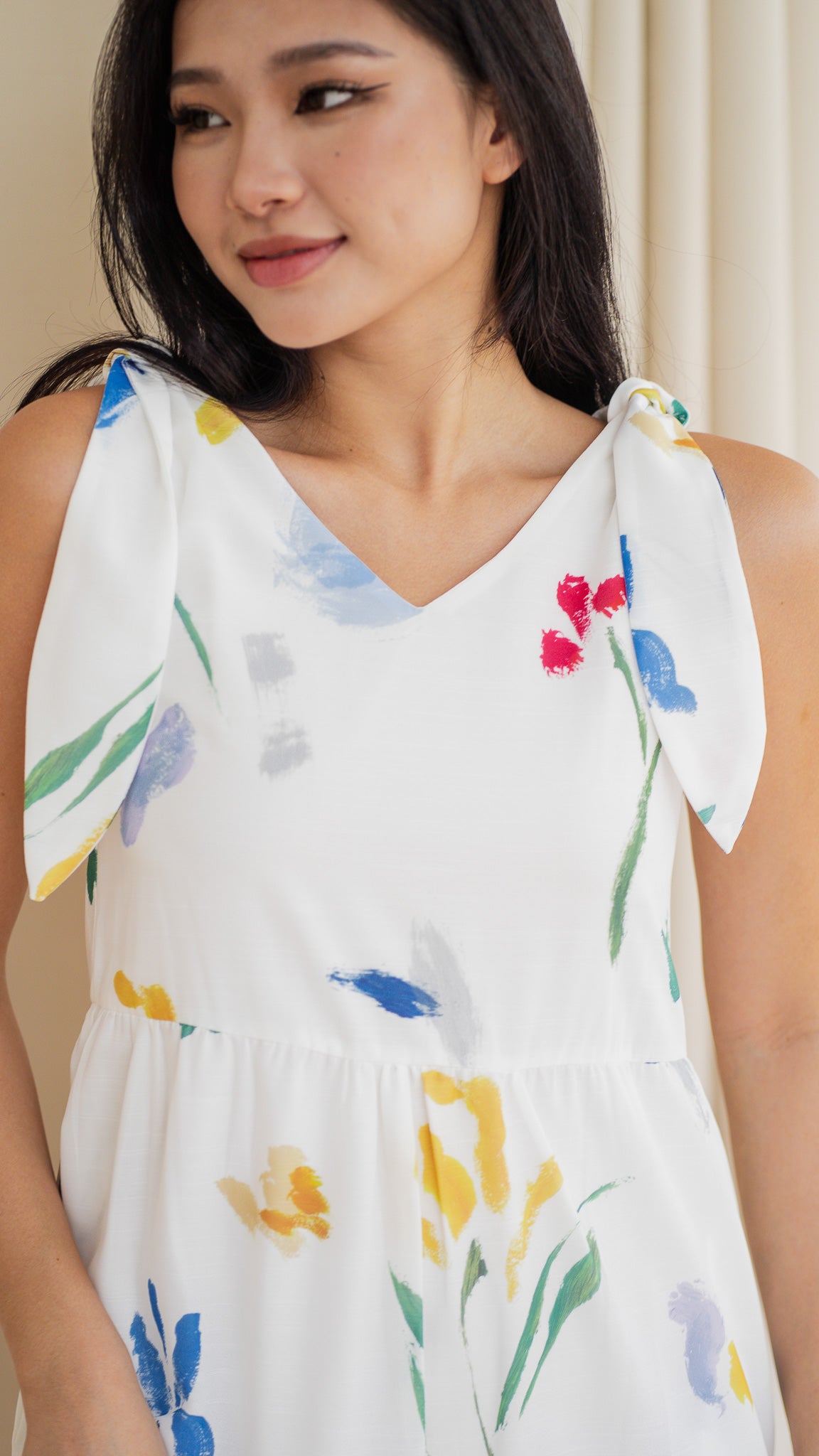 Wildflowers Tiered Two-Way Dress in White [ONLINE ONLY]