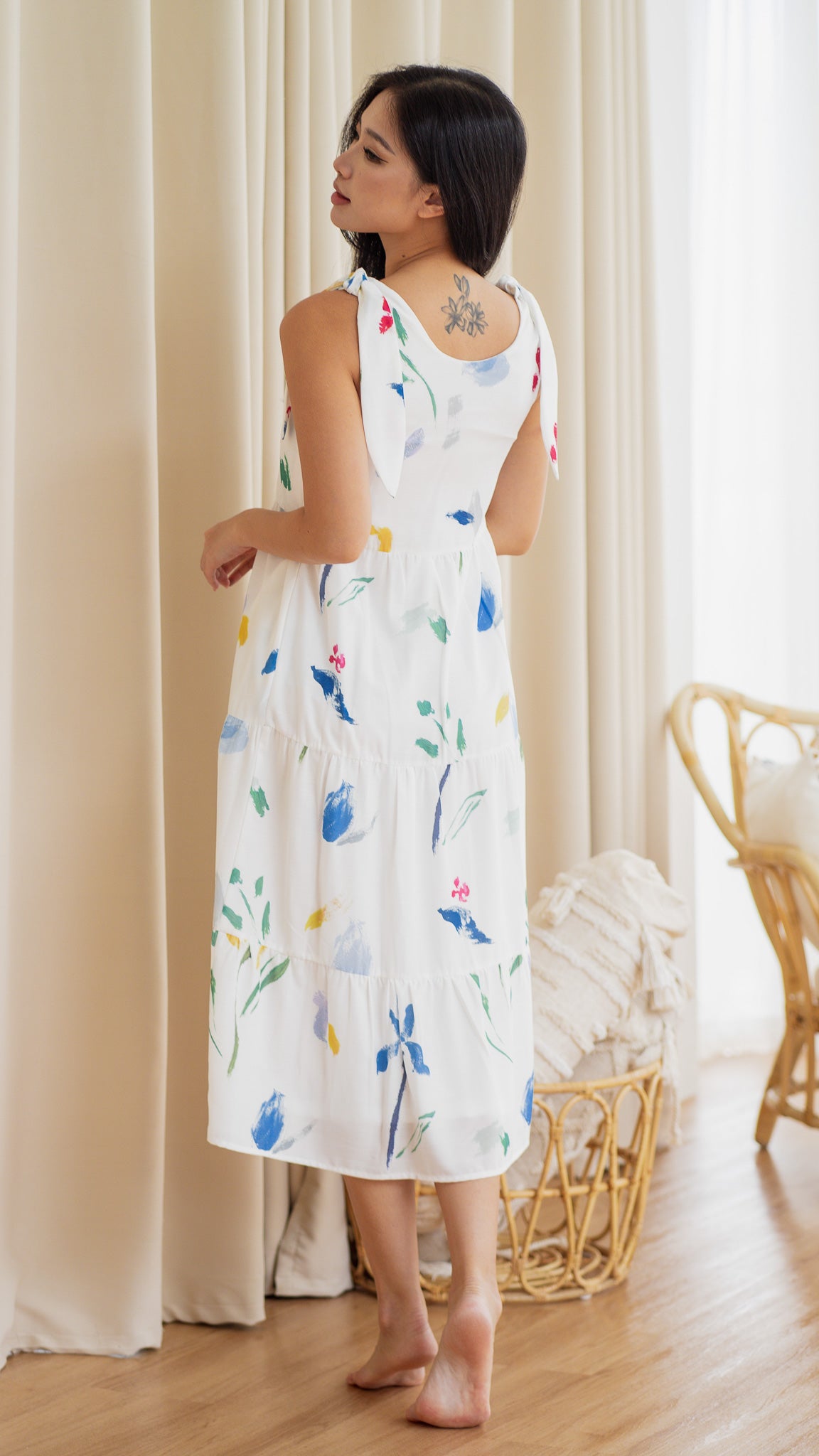 Wildflowers Tiered Two-Way Dress in White [ONLINE ONLY]