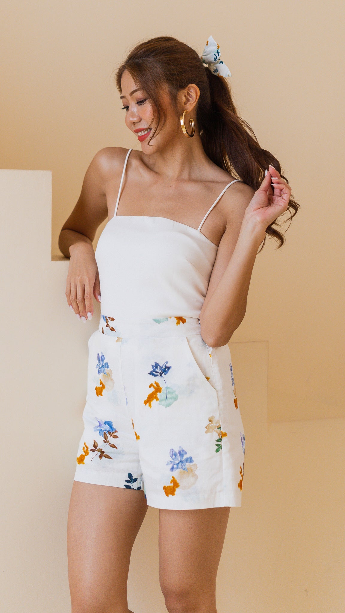 Leaps & Bounds Linen Shorts in White