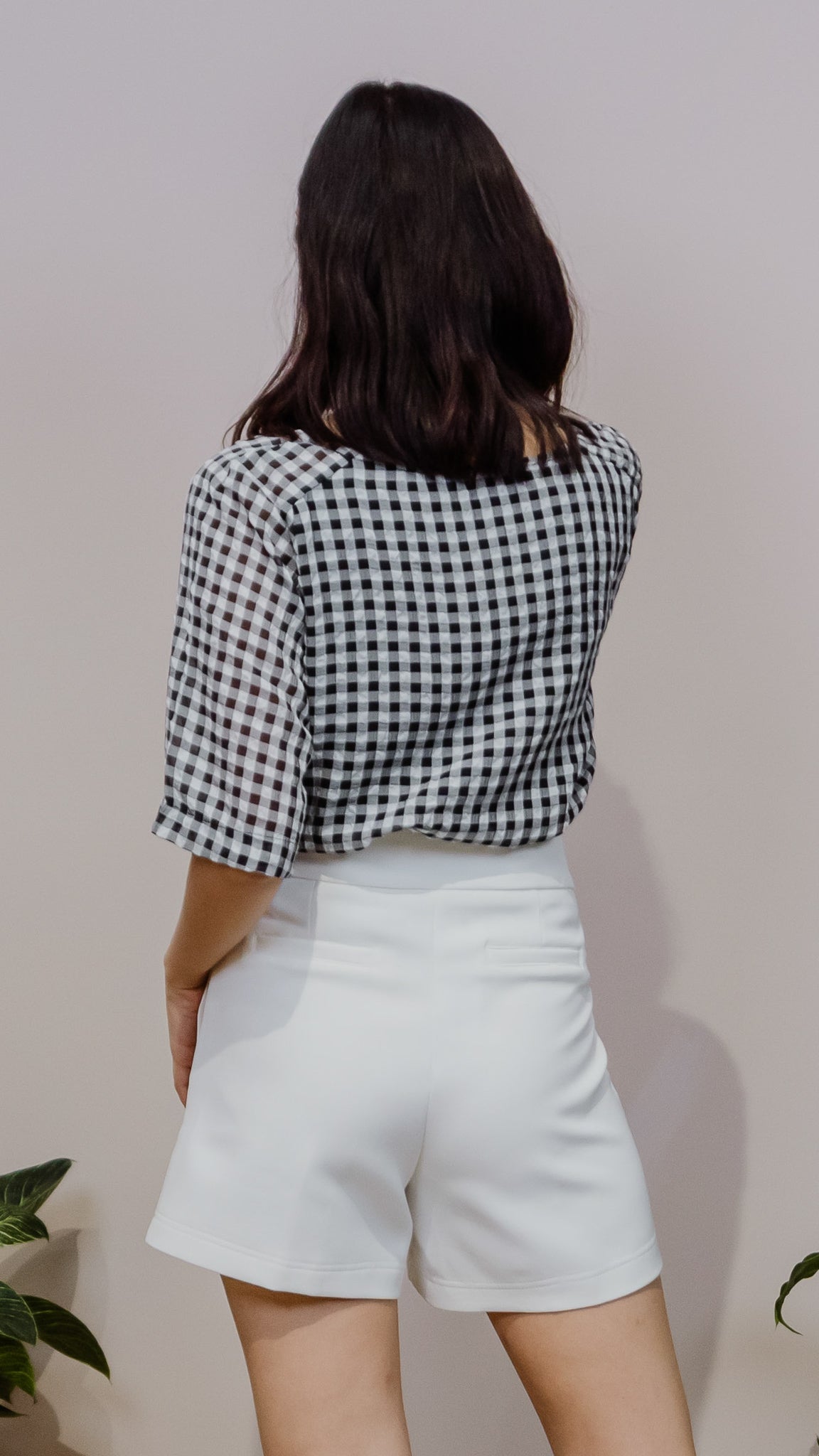 Lori Checkered Blouse in Black [ONLINE ONLY]