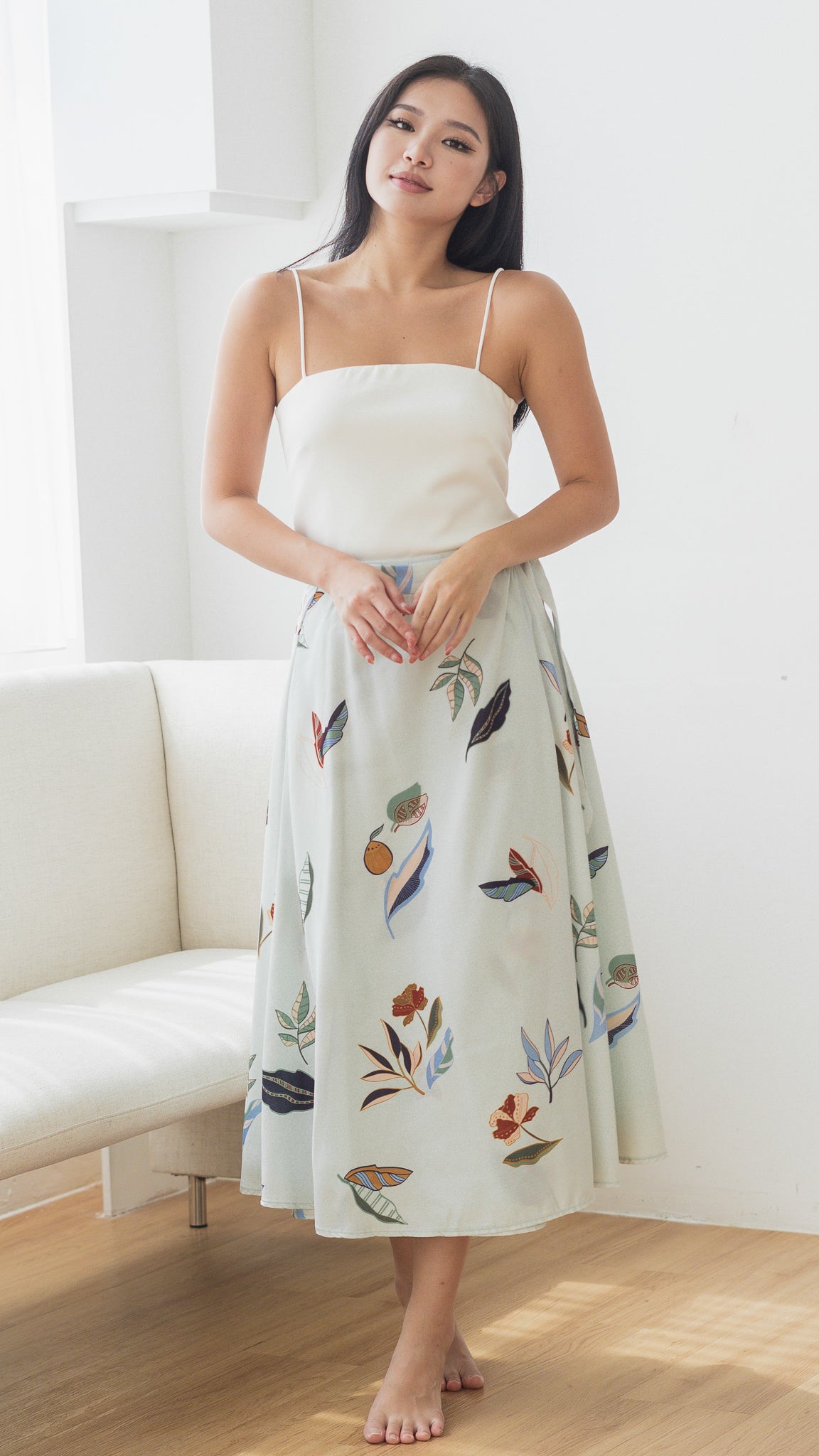 Don't Stop BeLEAFing Wrap Skirt in Green [ONLINE ONLY]