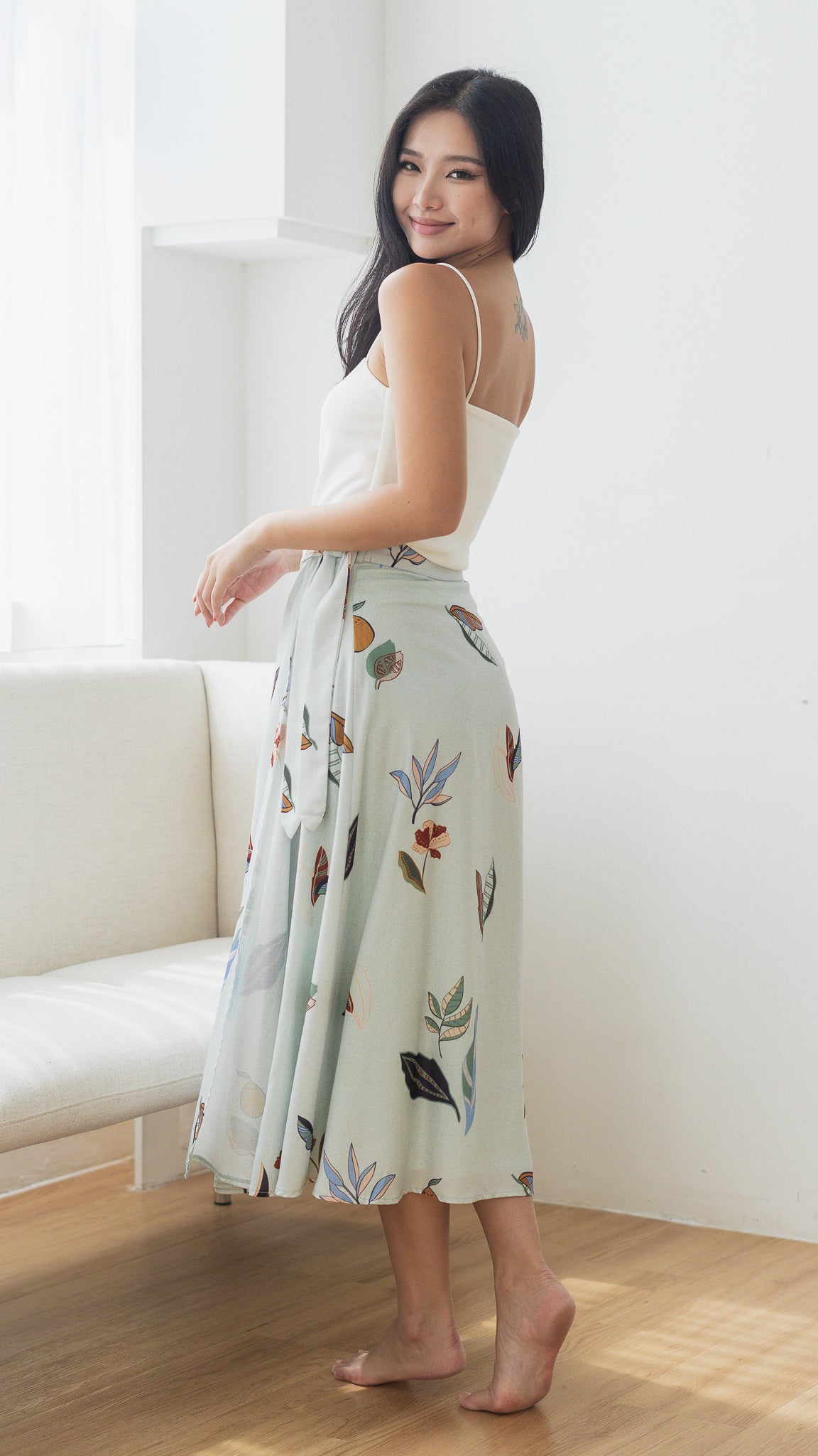 Don't Stop BeLEAFing Wrap Skirt in Green [ONLINE ONLY]