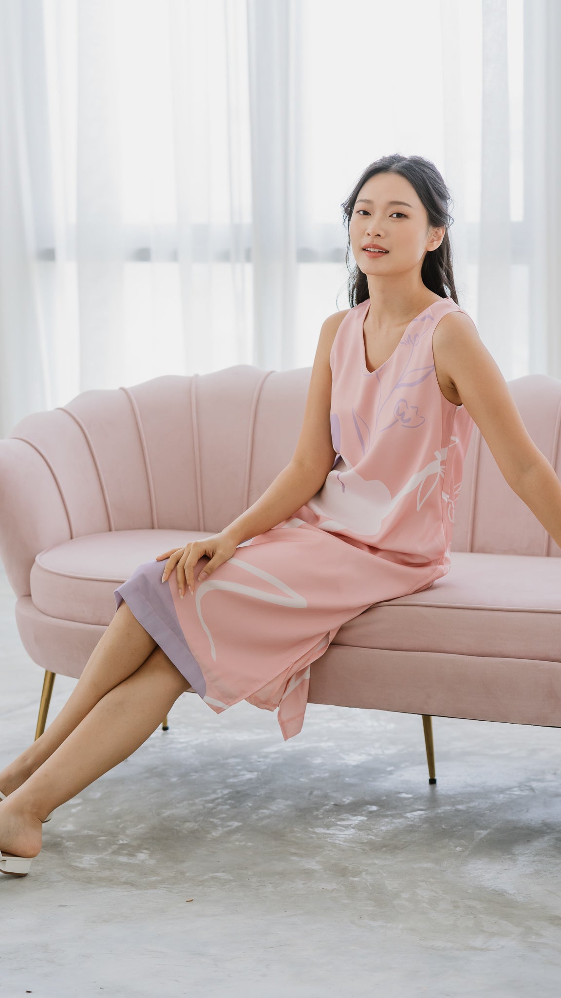 Dream Fields Sleeveless Slit Dress in Dusk [ONLINE ONLY]