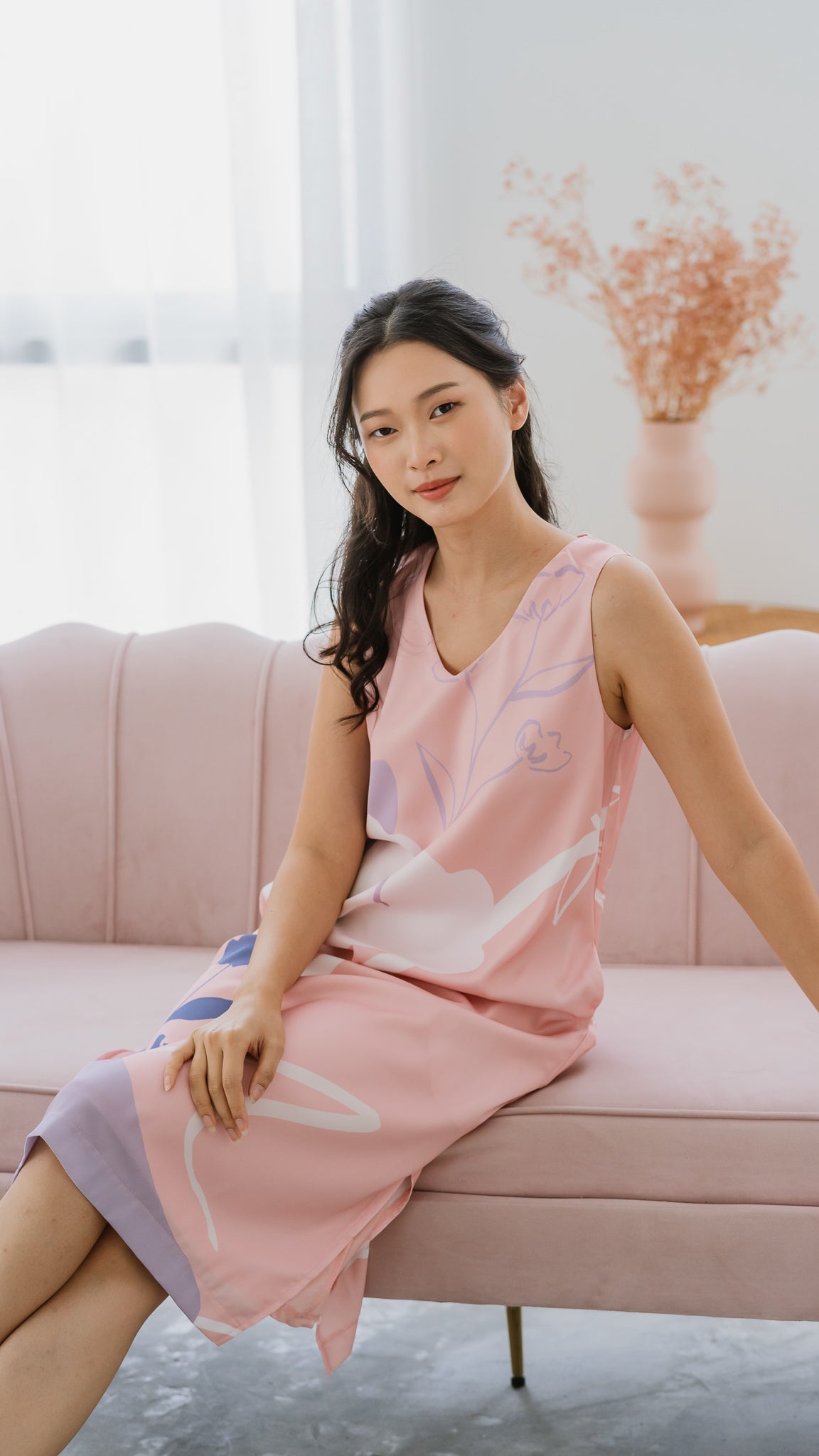 Dream Fields Sleeveless Slit Dress in Dusk [ONLINE ONLY]