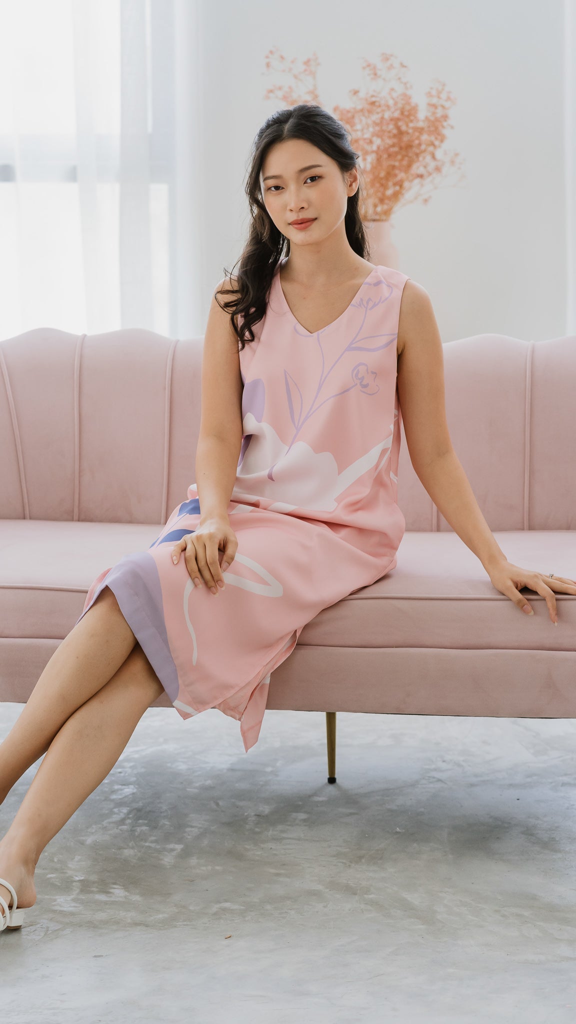 Dream Fields Sleeveless Slit Dress in Dusk [ONLINE ONLY]