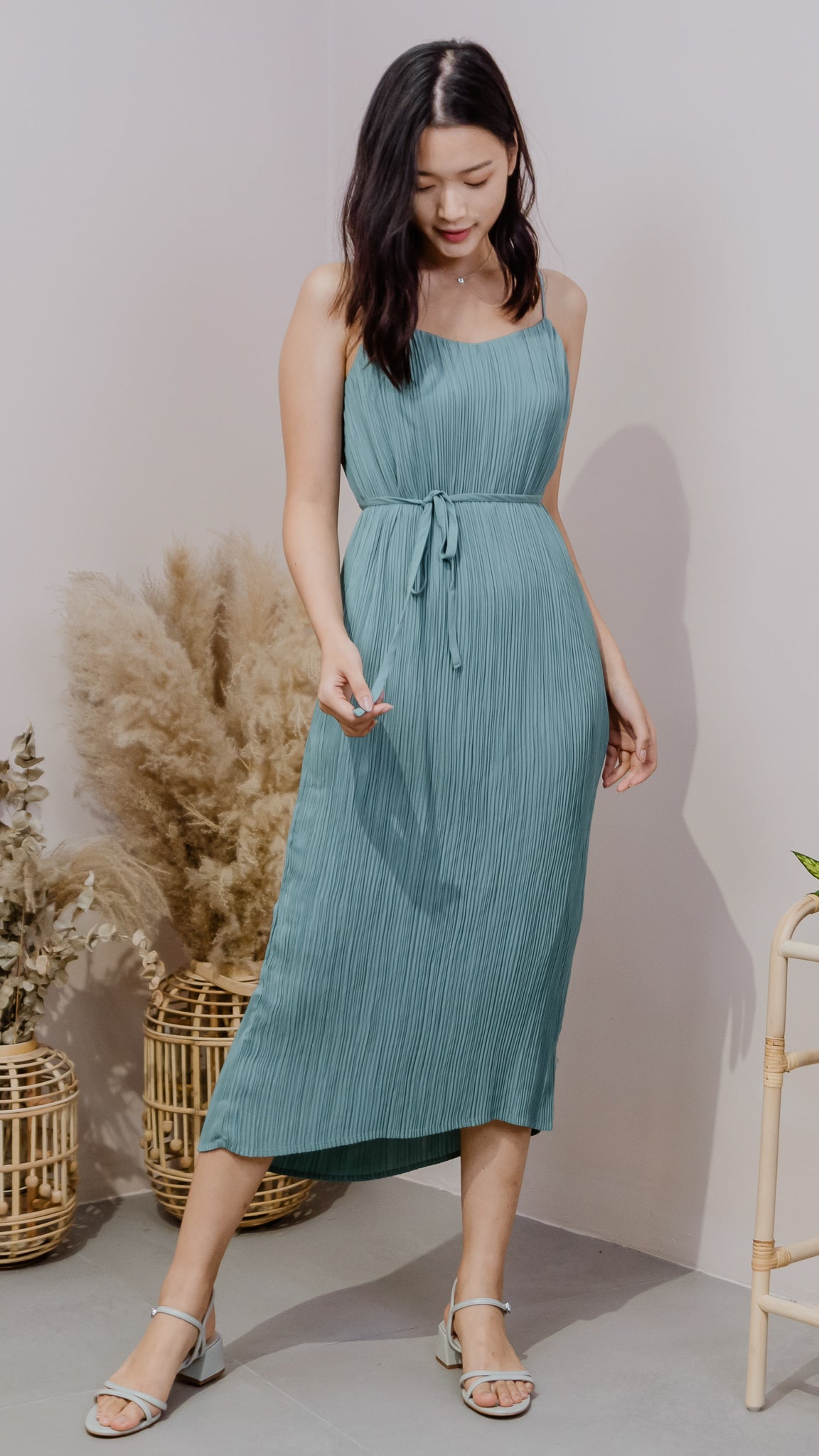 Brea Pleated Dress v2 in Seafoam [ONLINE ONLY]