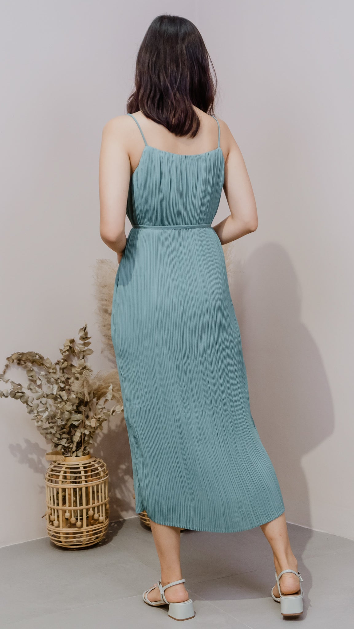 Brea Pleated Dress v2 in Seafoam [ONLINE ONLY]
