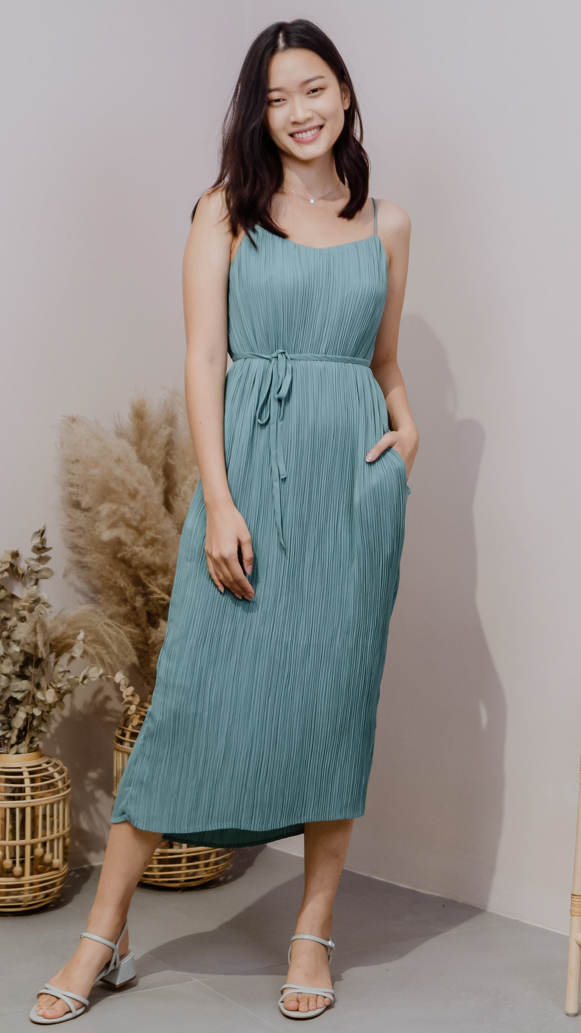 Brea Pleated Dress v2 in Seafoam [ONLINE ONLY]